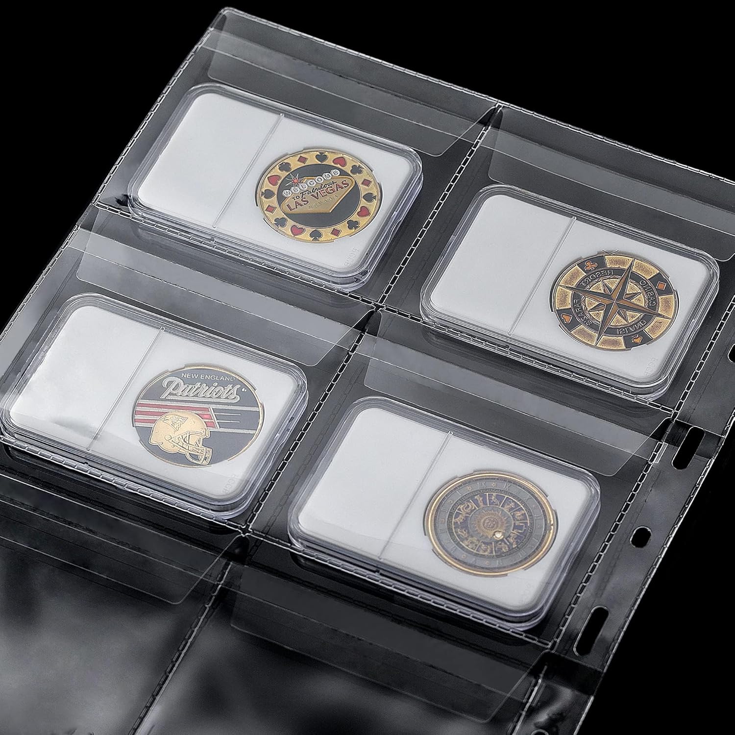 Coin Collecting Pages 5 Sheets 6 Pockets Standard 9Hole Coin Pocket Inserts Collecting Sleeves for Coins Uncle Paul CS03506 - Image 4