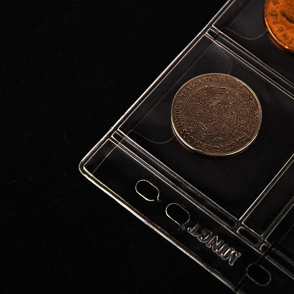 Coin Collecting Pages 5 Sheets 20 Pockets Standard 9Hole Coin Pocket Inserts Collecting Sleeves for Coins Uncle Paul CS03520 - Image 8