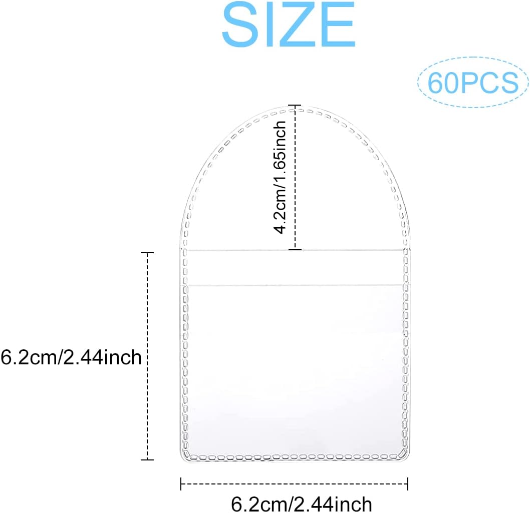 2.5x2.5 Inch 50PCS Coin Protector Sleeves Single Pocket Flips for Collectible Coins Jewelry Storage Clear Plastic Small Item Organizer Sleeves for Collectors Supplies