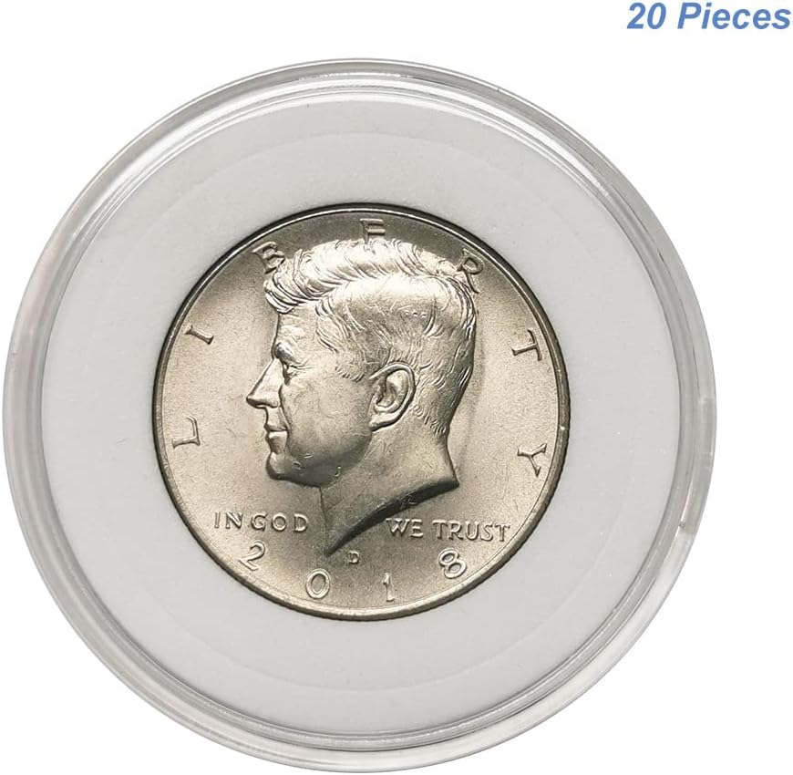 Alternative view of 20pcs Clear Plastic Coin Capsules, Coin Collection Case of 5 Size with Adjustable Gasket for Coin Collection American Silver Eagle Liberty Coin &JFK Half Dollar & Bitcoin (19/21/25/30/40mm)-20pcs