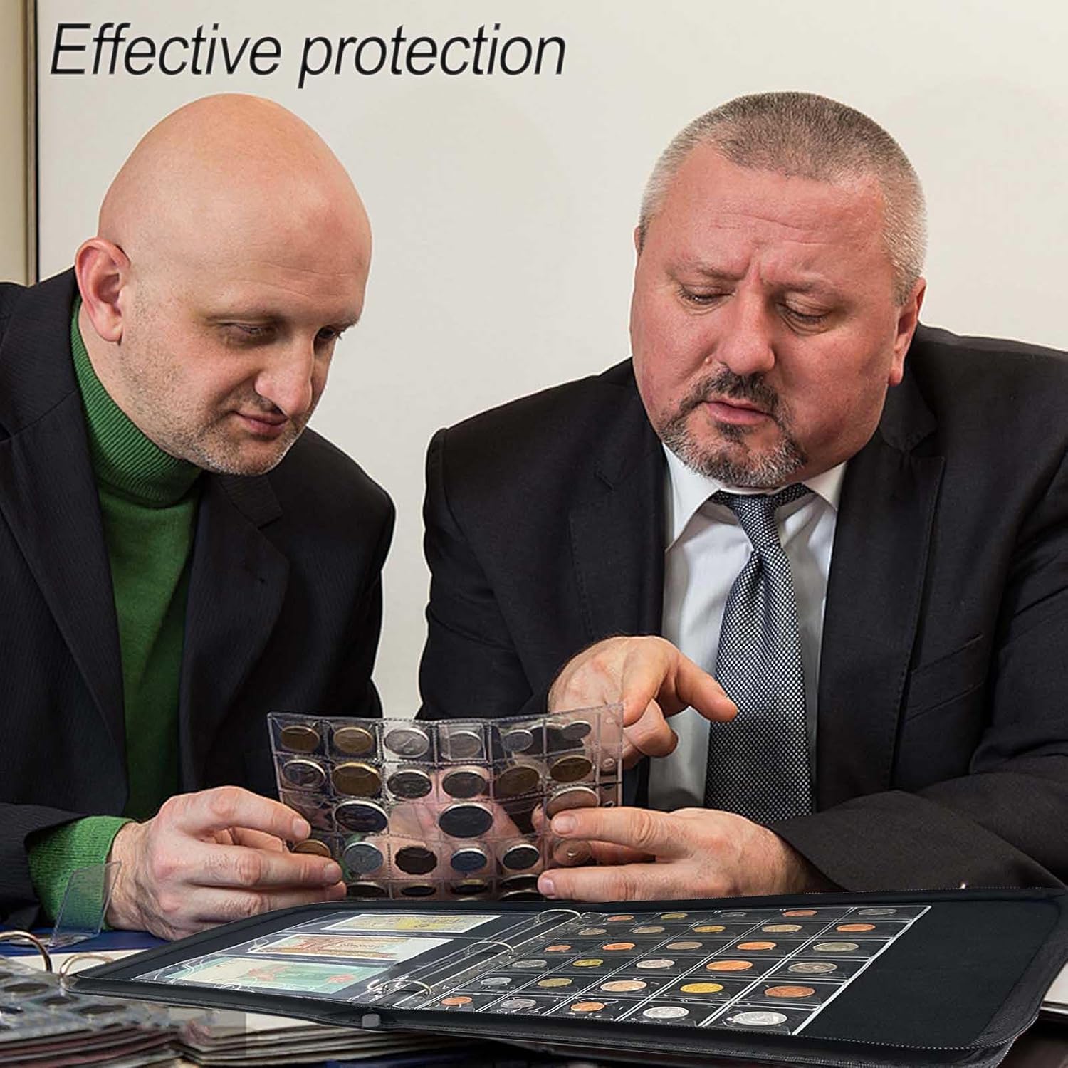 882 Pockets Coin Collection Pages, 21 Sheets Coin Collection Supplies Pages with Standard 9 Hole Coin Binder Sleeves for Penny, Nickel, Dime, Quarter Dollar Collection (42 Pocket)