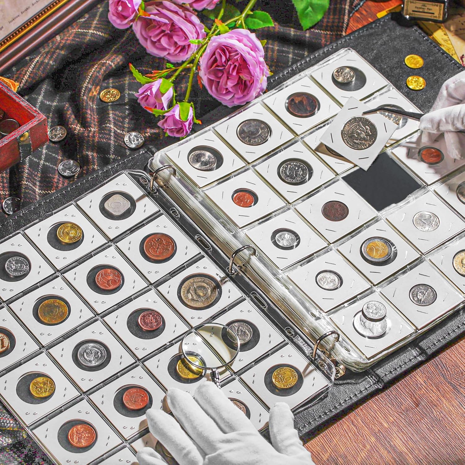 15 Sheets Coin Pocket Pages - 5x5cm(2"x2") 20 Pockets Standard 9-Hole Coin Binder Inserts Sleeves Coin Collection Pocket Pages - Image 6