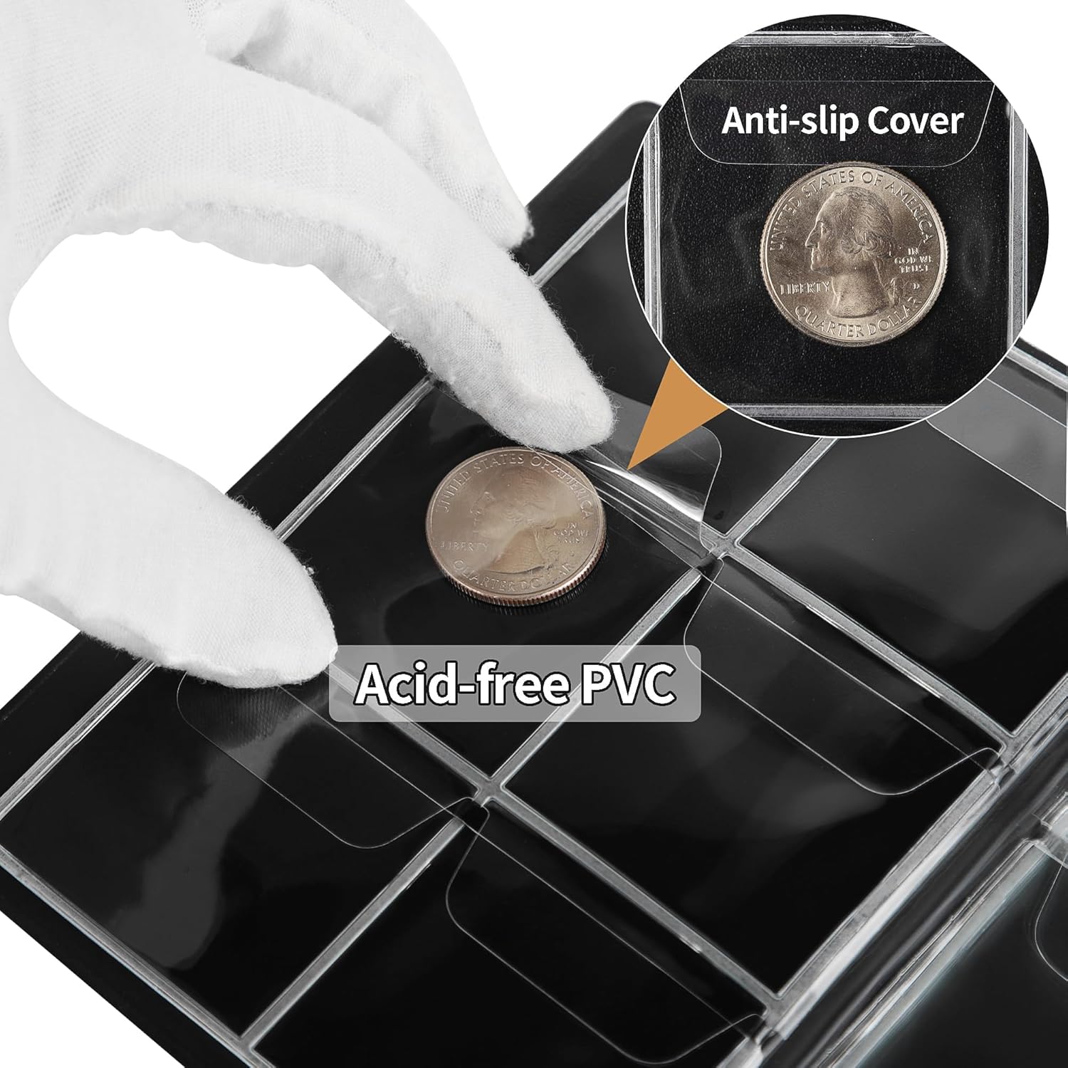 OSOPOLA Coin Storage Album - 60 Pockets Coin Collecting Holder for Collectors Black CS3906 - Image 3