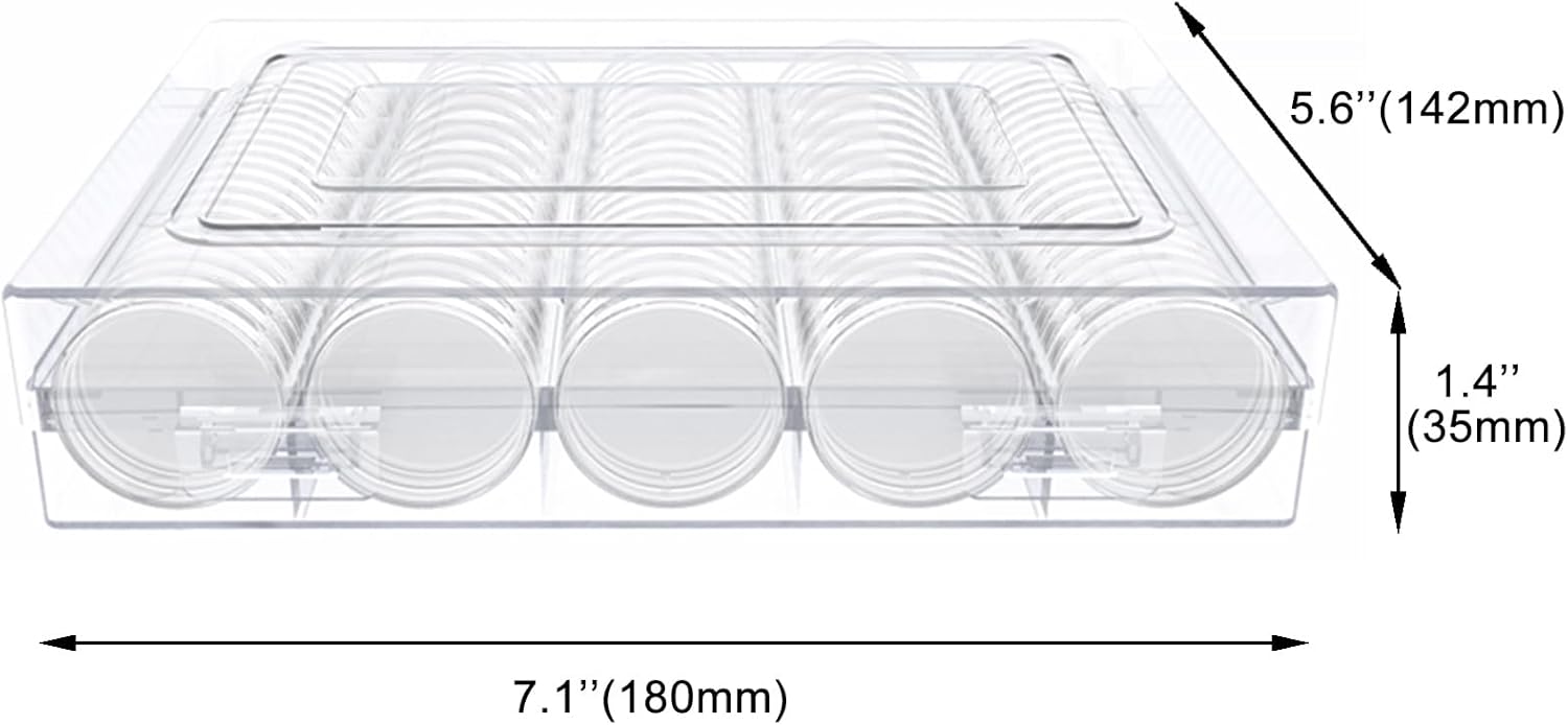 Alternative view of 240 Pcs 30mm Coin Capsules Holder with Foam Gasket and Plastic Storage Organizer Box, 5 Sizes (17/20/25/27/30mm) Coins Collector Case Protector for Coin Collection Supplies