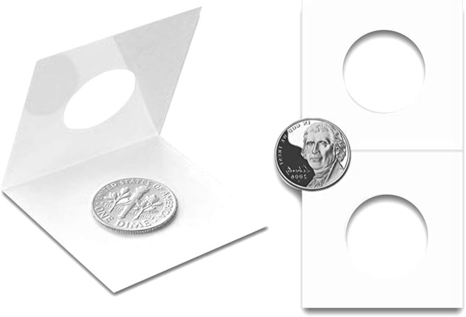 Alternative view of Uncle Paul Coin Flips for Penny,Dime,Lincoln Cent - 50 PCS 20.5mm/0.8inch Cardboard Holders for 2x2 inch Pockets CS07205