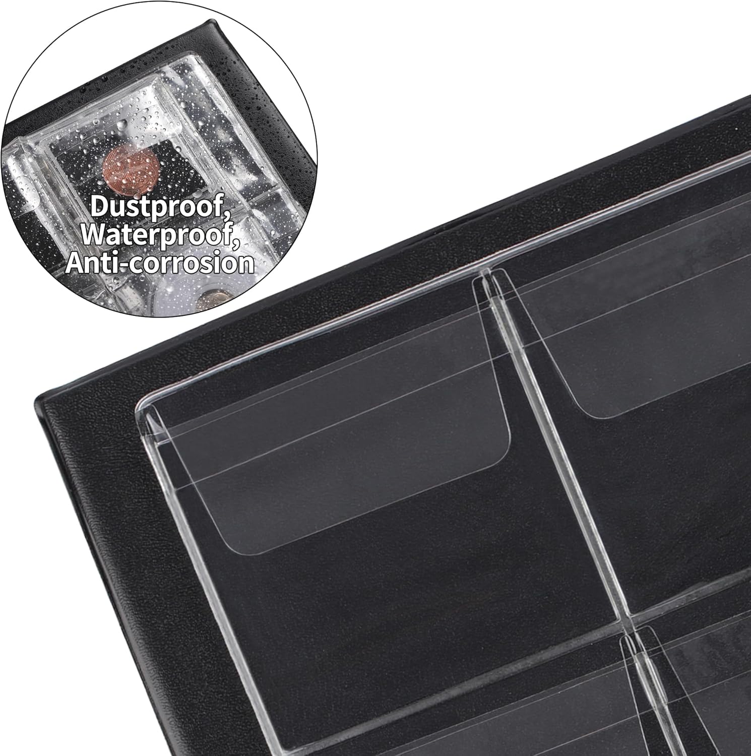 36 Pockets Coin Capsule Holder Album - 2.3x2.2 inches Coin Collecting Book with 6 Pages, Collection Album Sleeves for Square, Round Coin Snap Holders CS49BK - Image 4