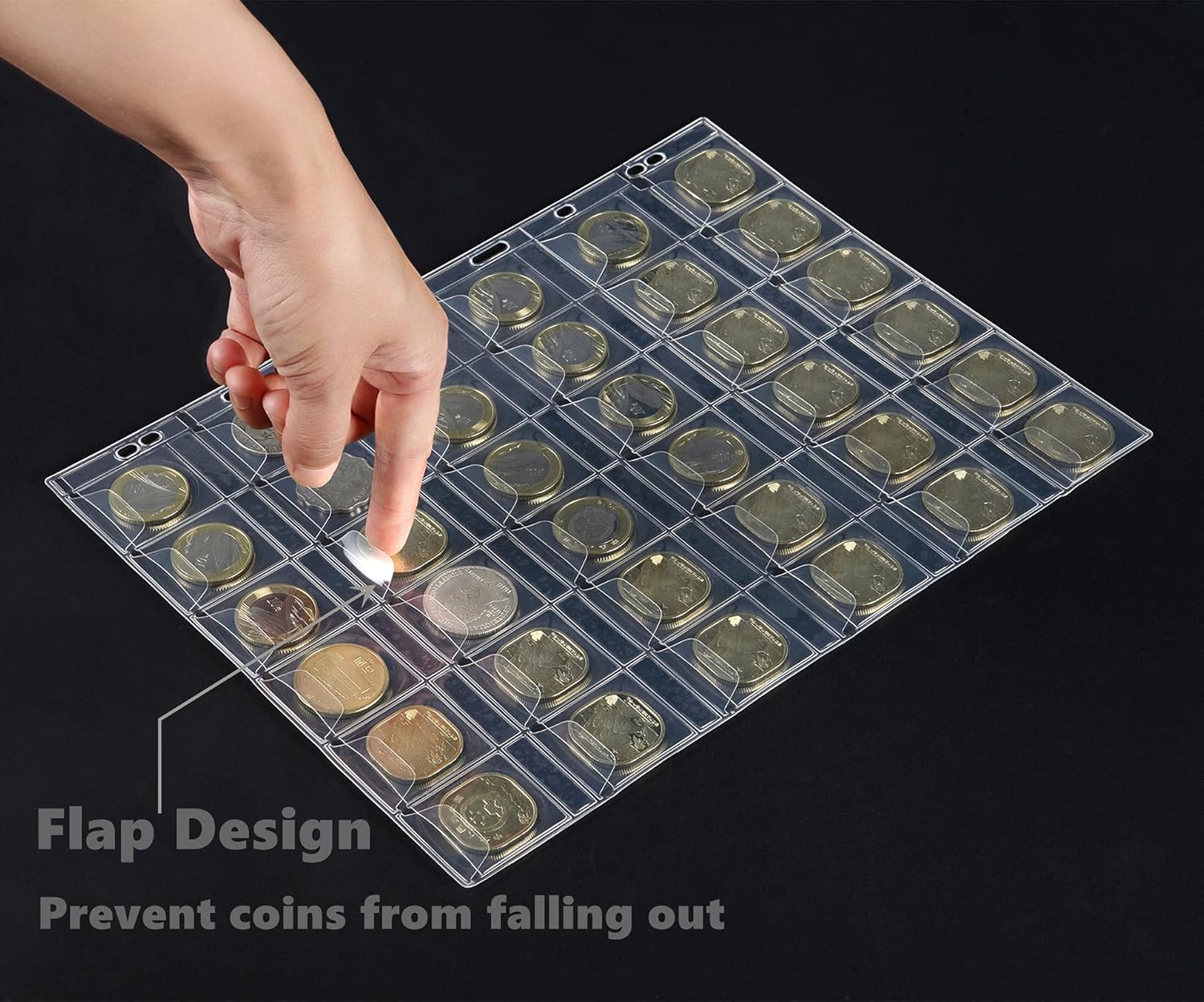 Alternative view of MUDOR PVC Free Coin Pages, 20-Pocket Sleeves, 5 Coin Sheets for Binders, Professional Collector Supplies