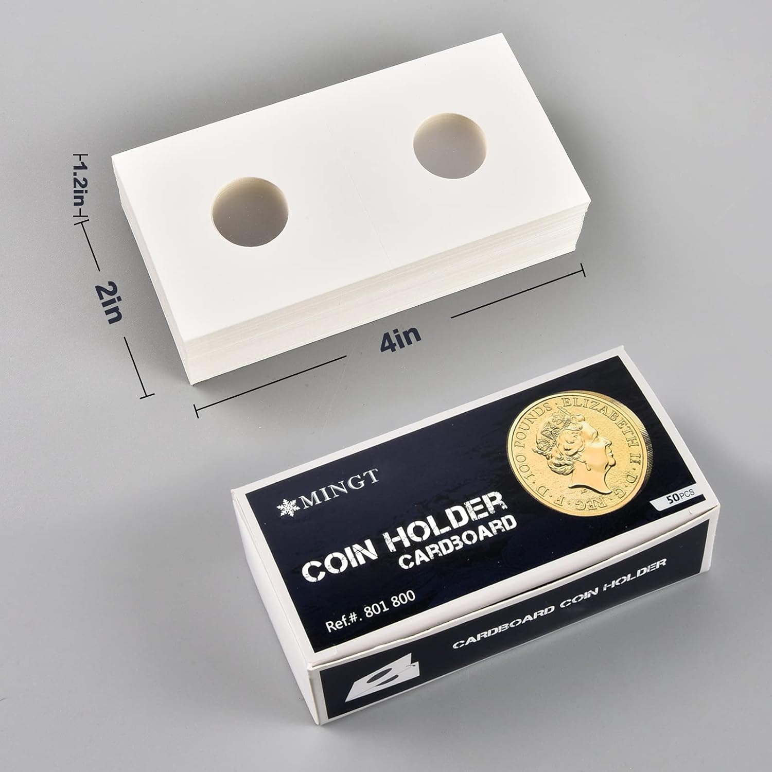 600pcs Coin Holders Cardboard Coins Flips 2x2, 12 Size Collection Supplies Album Display Sleeves Book for Dollars, Penny, Quarter, Nickels, Bill Commemorative Collecting - Image 6