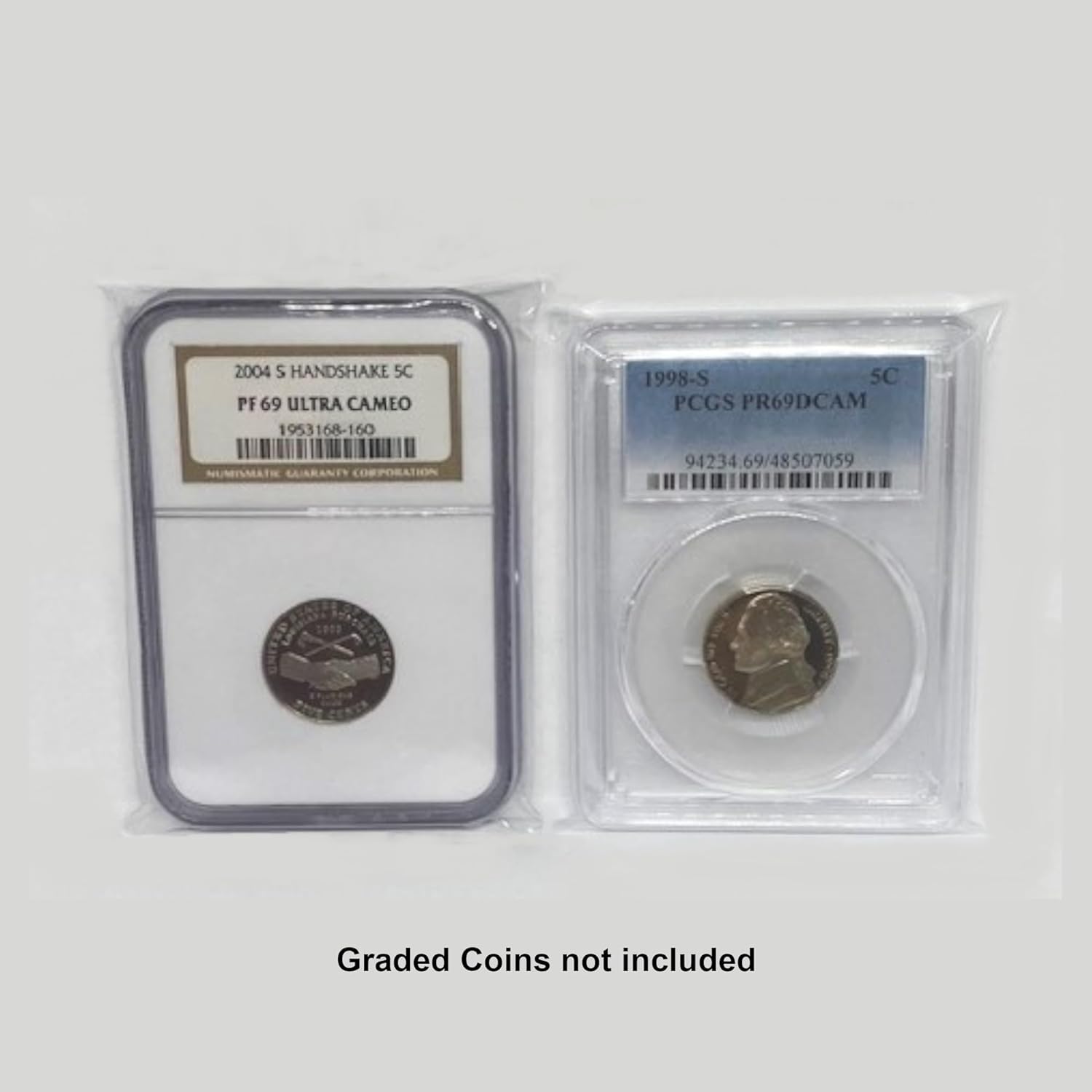 Graded Coin Slab Sleeves Resealable Tapered Flap 2Mil Thickness 100 Sleeves Per Pack (1 Pack)
