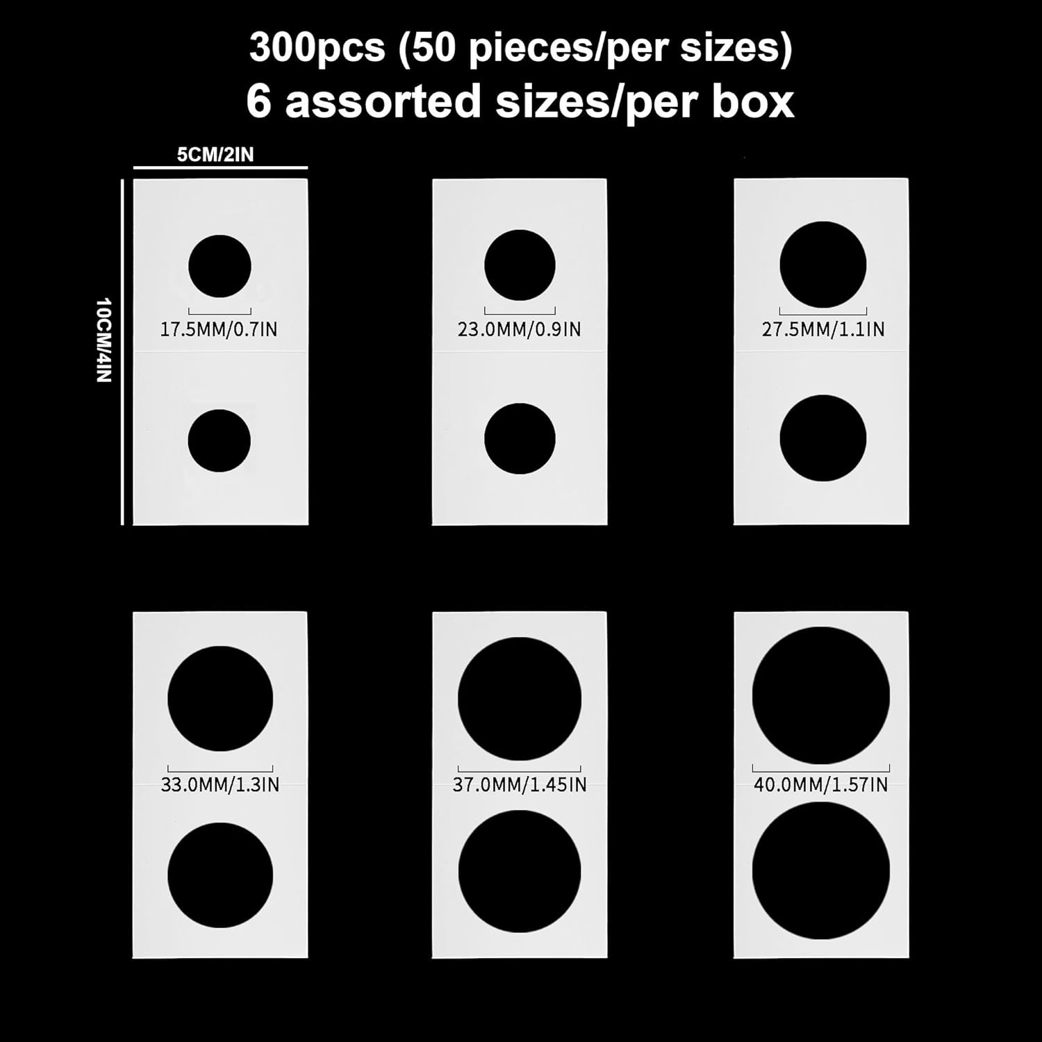 Alternative view of 300PCS Coin Flips in 6 Sizes Cardboard Coins Holders 2x2 inch for Dollars Penny Quarter Cents Nickels Coin Collection Supplies FC01MX2