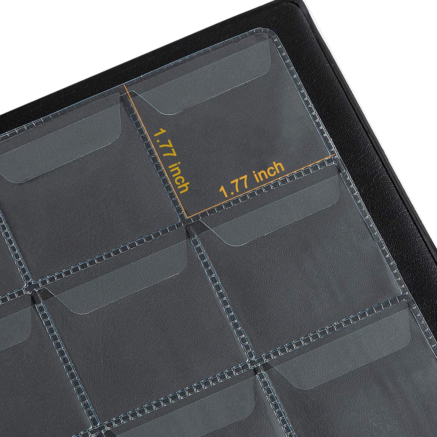 Alternative view of AITIME 150 Pockets Coins Collection Book Holders for Collectors, Quarter Dollar Storage Coin Supplies, Clear Pockets with Flap, Souvenir Collection Supplies for Hobby Collecting (Black)