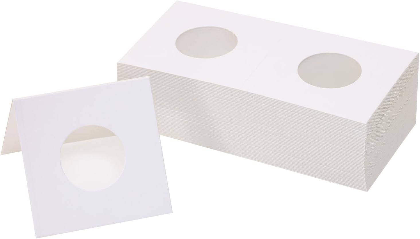 PPhtony 50Pcs Coin Flips 2 by 2 Inch Cardboard Paper Coin Holder for All Coin Collection Collector Collecting Supplies (40 mm) - Image 5