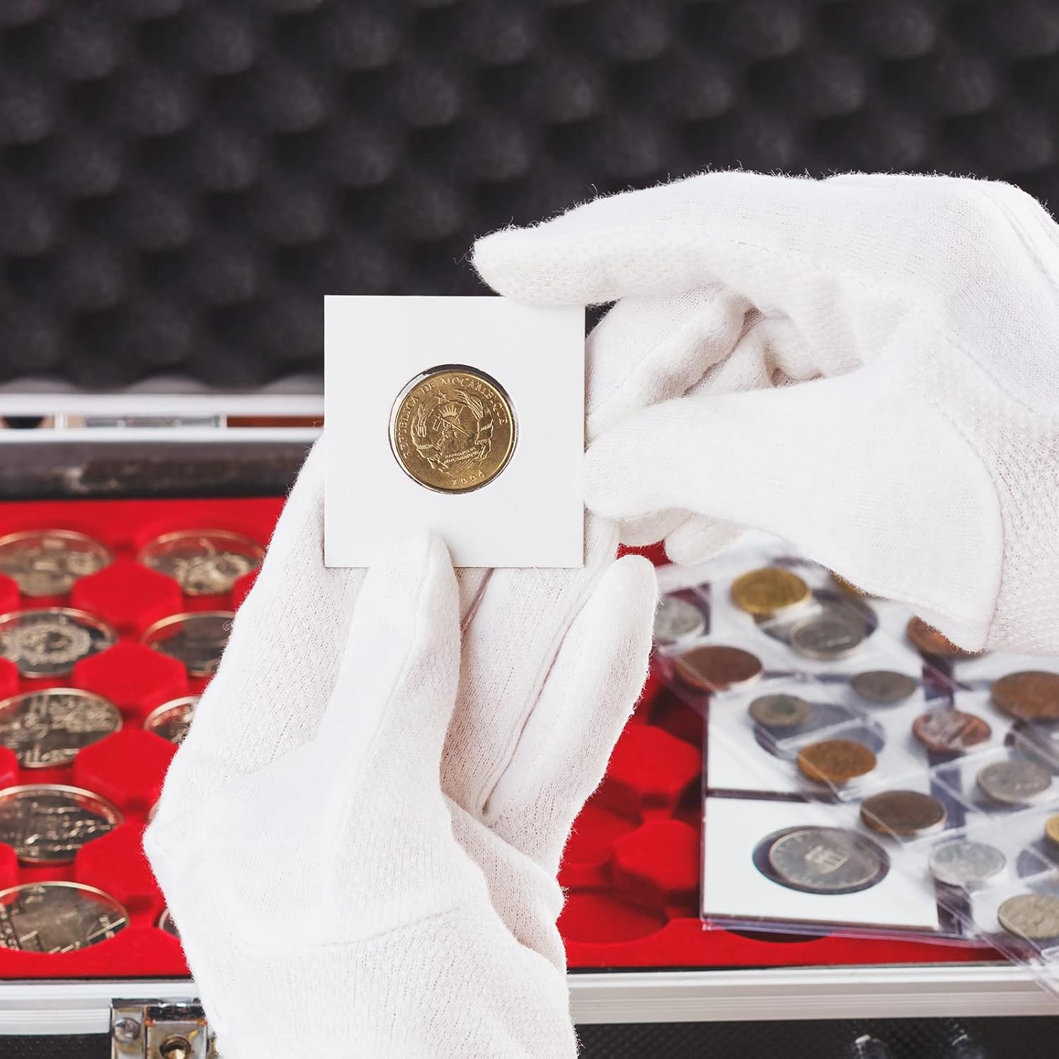 Outus 120 Self Adhesive Coin Holders, Cardboard 2x2 Holders, 6 Assorted Sizes Coin Flips Collection Supplies Collecting Cardboard Accessories for Collectors (6 Size)