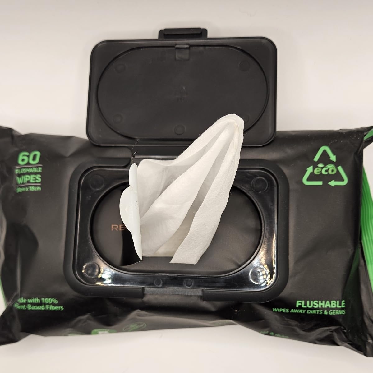 Refreshed Knight XL Flushable Wipes u2013 Clean Touch Collection Premium Adult Wipes pH-Balanced Aloe & Vitamin E Unscented Alcohol-Free Biodegradable 60 Count Extra Large Size