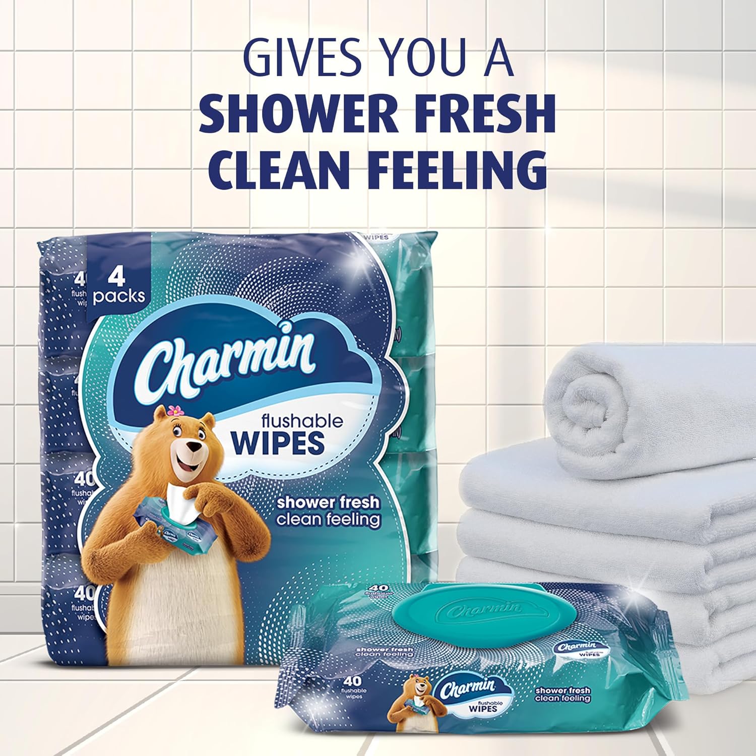 Alternative view of Charmin Flushable Wipes, 160 Total Wipes (4 Packs of 40)