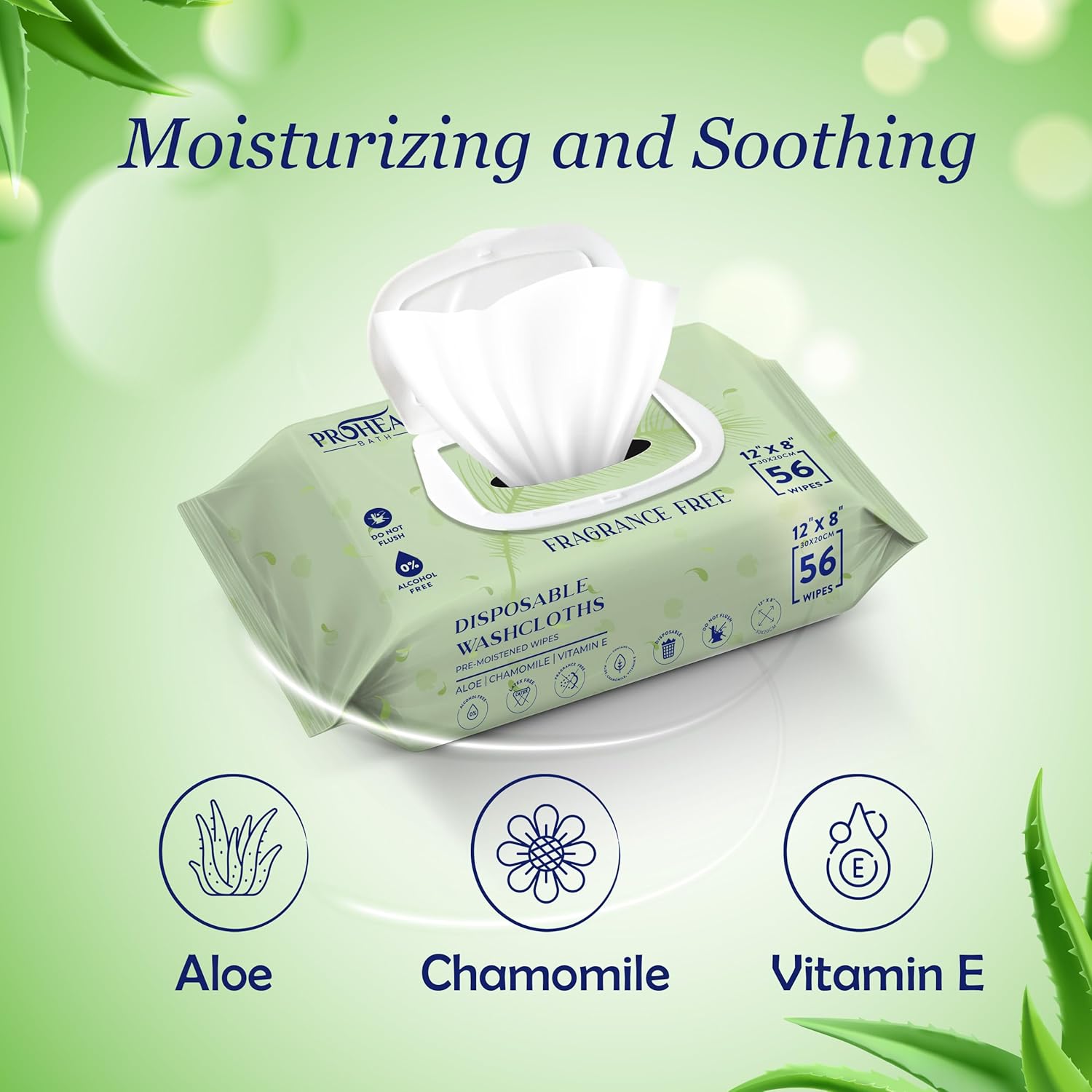 Alternative view of X Large Wet Wipes for Adults - 2 Packs of 56 [112 Count] Disposable Incontinence Wipes, 12" x 8" Adult Wipes for Elderly - Personal Body Wipes for Women and Men, Pre Moistened Adult Washcloths