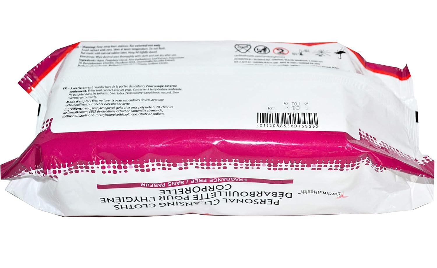 Alternative view of Cardinal Health 2AWU-96 Personal Cleansing Wipe, Non-Flushable, Fragrance Free, 9 X 13IN, 96 Count (1 case of 6 Packs- Total of 576 eaches)