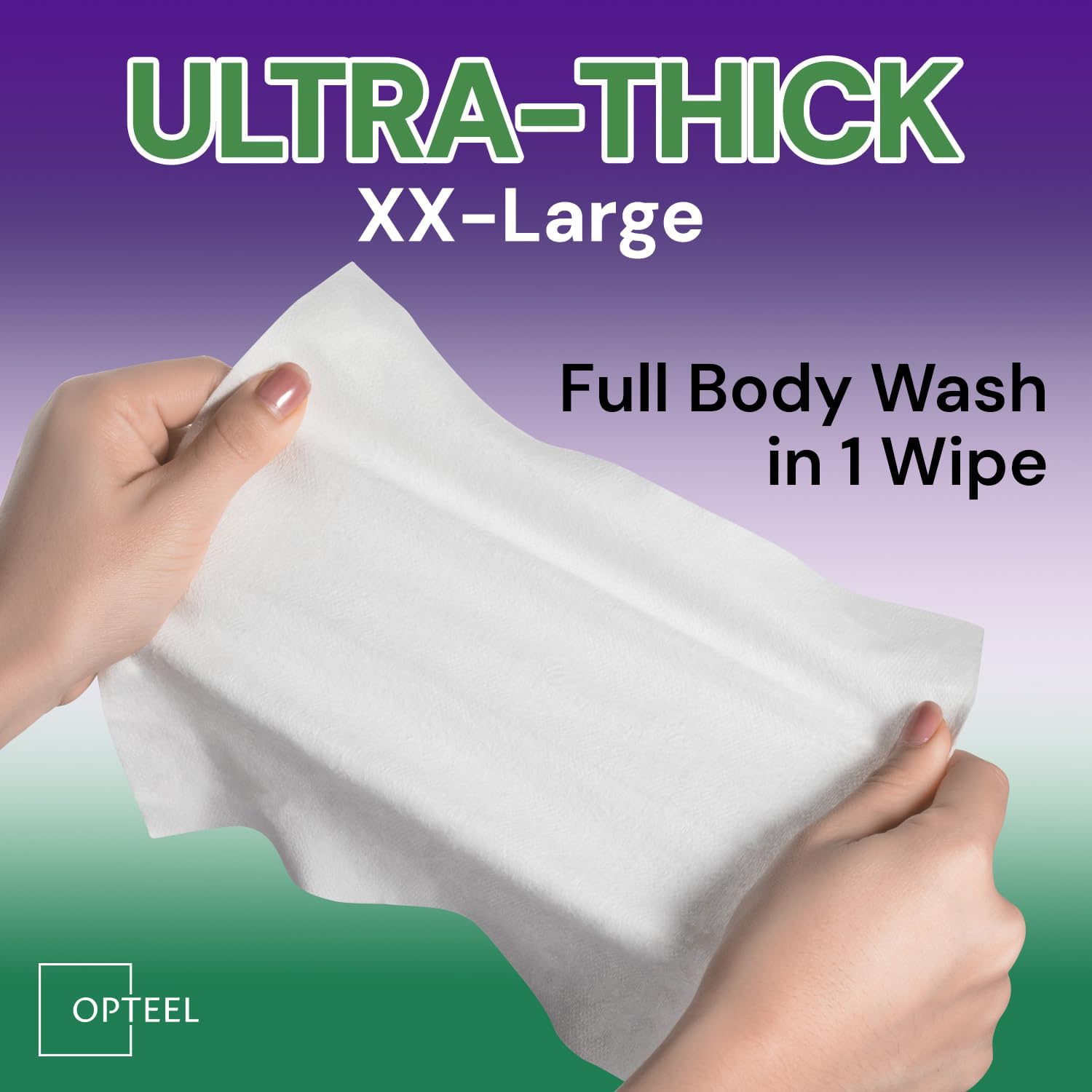 OPTEEL Super Thick Bathing Wipes for Adults Bathing No Rinse u2013 Full Body Shower Wipe, Ideal for Men, Women & Elderly u2013 Extra Large & Soft Travel Wipes Perfect Alternative to Shower u2013 16 Packs (160ct)