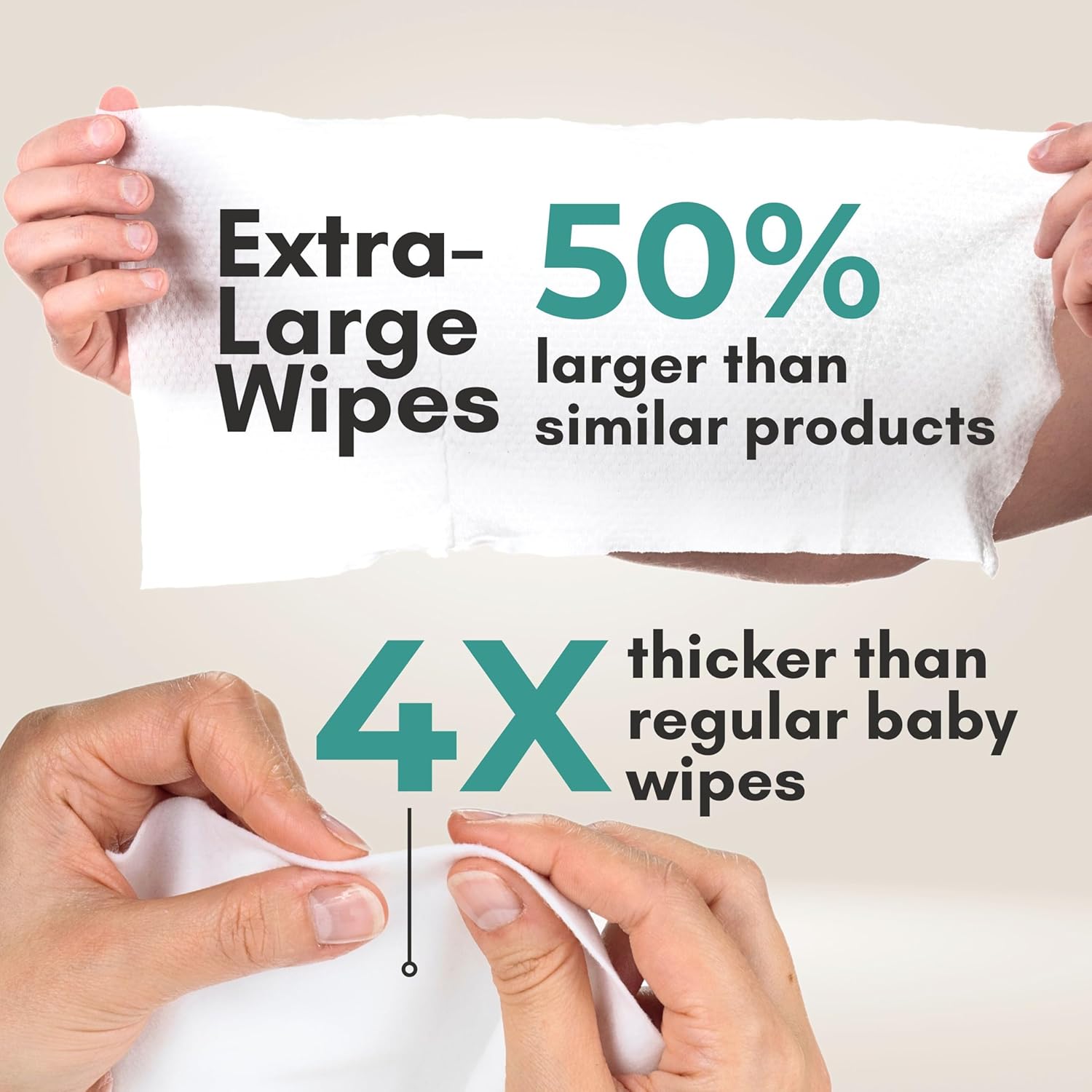 Alternative view of Nurture XL Ultra Thick Body Wipes for Adults w/Aloe | 40 Extra Large Disposable Cloth Wet Cleansing No Rinse Bathing Washcloths, Waterless Shower | Bath Wipe for Women, Men & Elderly