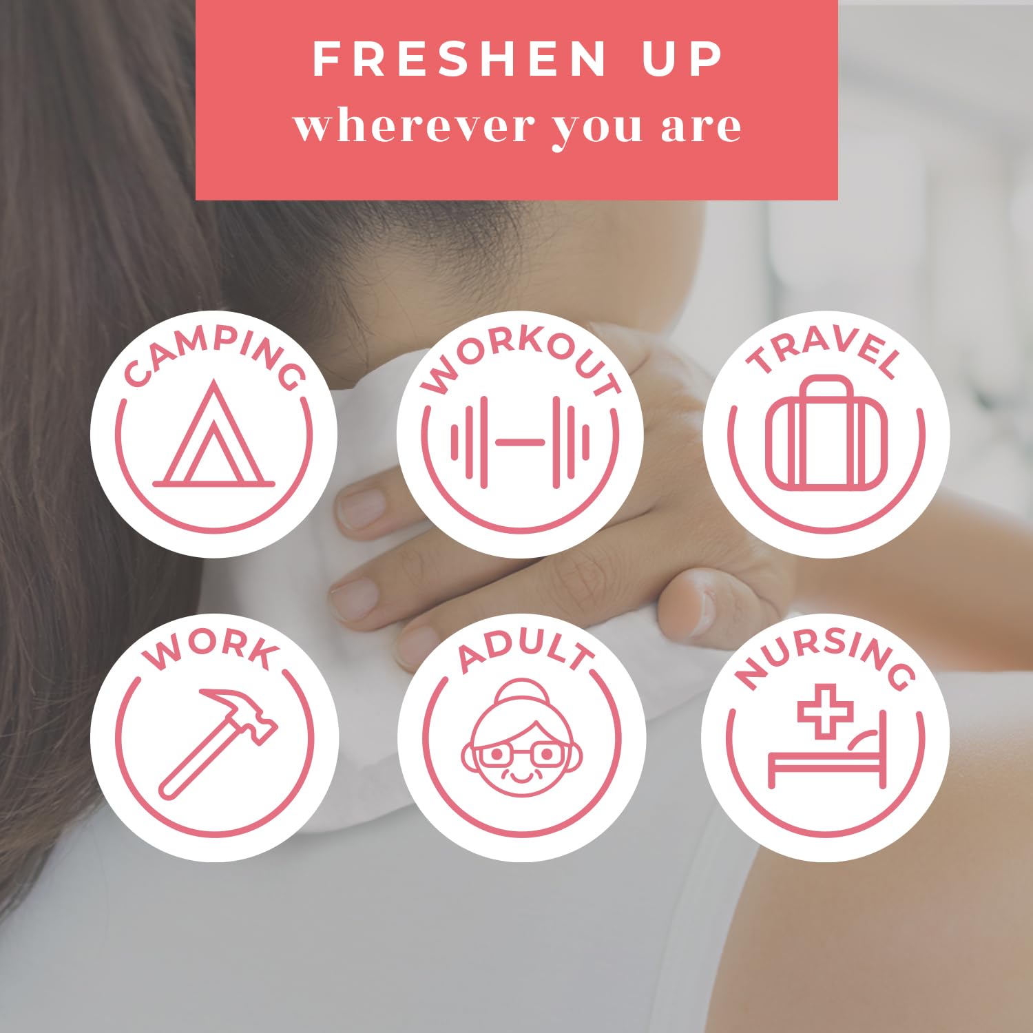 Alternative view of Body Wipes XL Shower Wipes Body Wipe for Adults Bathing, Traveling, Camping, Gym, Car, Elderly, Bedridden - Disposable Washcloths for Adults No Rinse 1 Box, 5 Pack (50 ct)