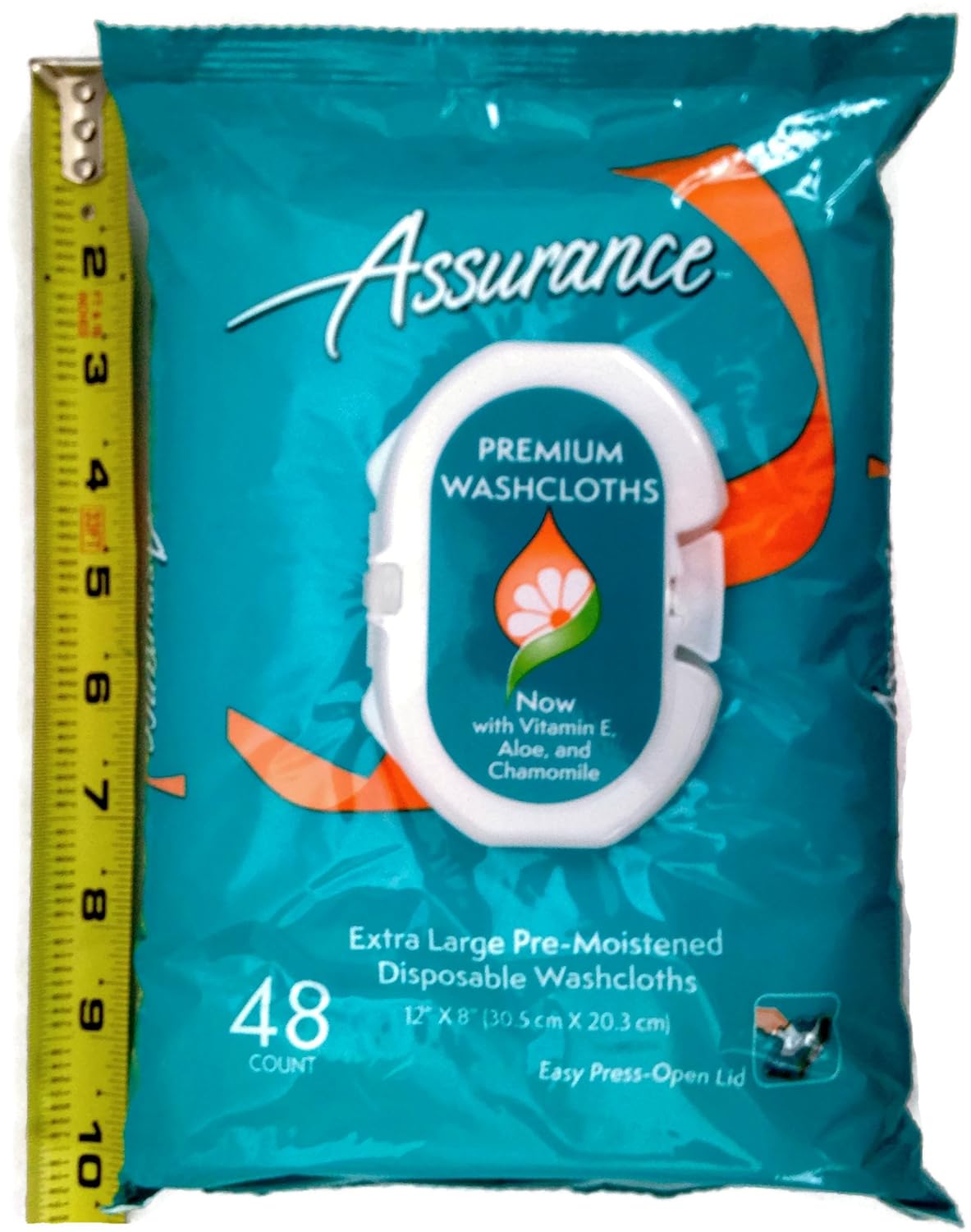 Alternative view of Assurance Premium Pre-moistened Disposable Washcloths, Extra Large, 48ct, Multipack of 4 (192 Wipes Total)