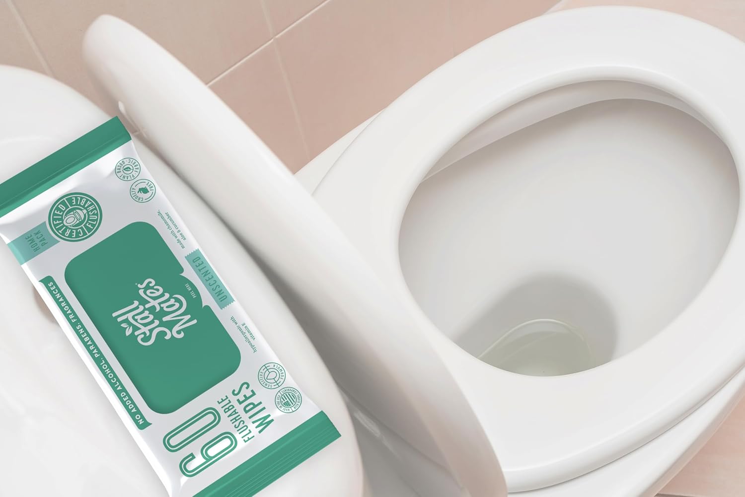 Alternative view of Stall Mates Wipes: Flushable Wipes | 60-Wipe Home Pack | Hypoallergenic | Unscented with Vitamin-E & Aloe | (4 Pack - 240 Total)