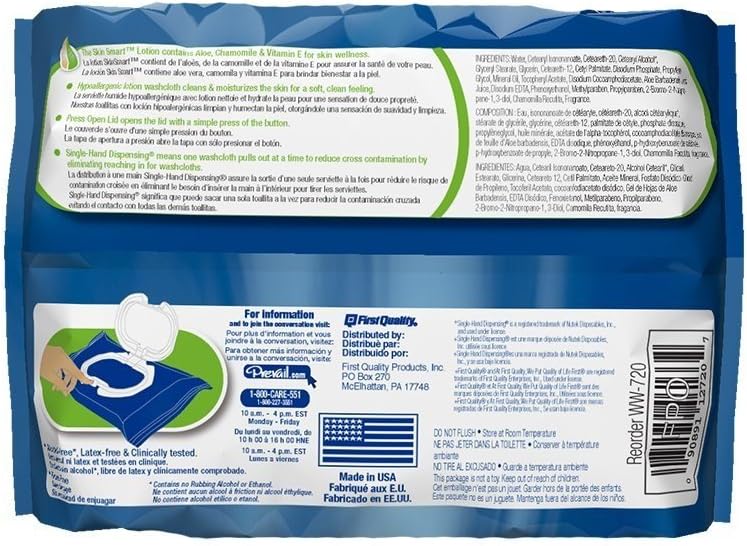 Cottonelle XL Flushable Wet Wipes, Large Adult Wipes, 4 Packs with 60 Wipes Each, for Sensitive Skin