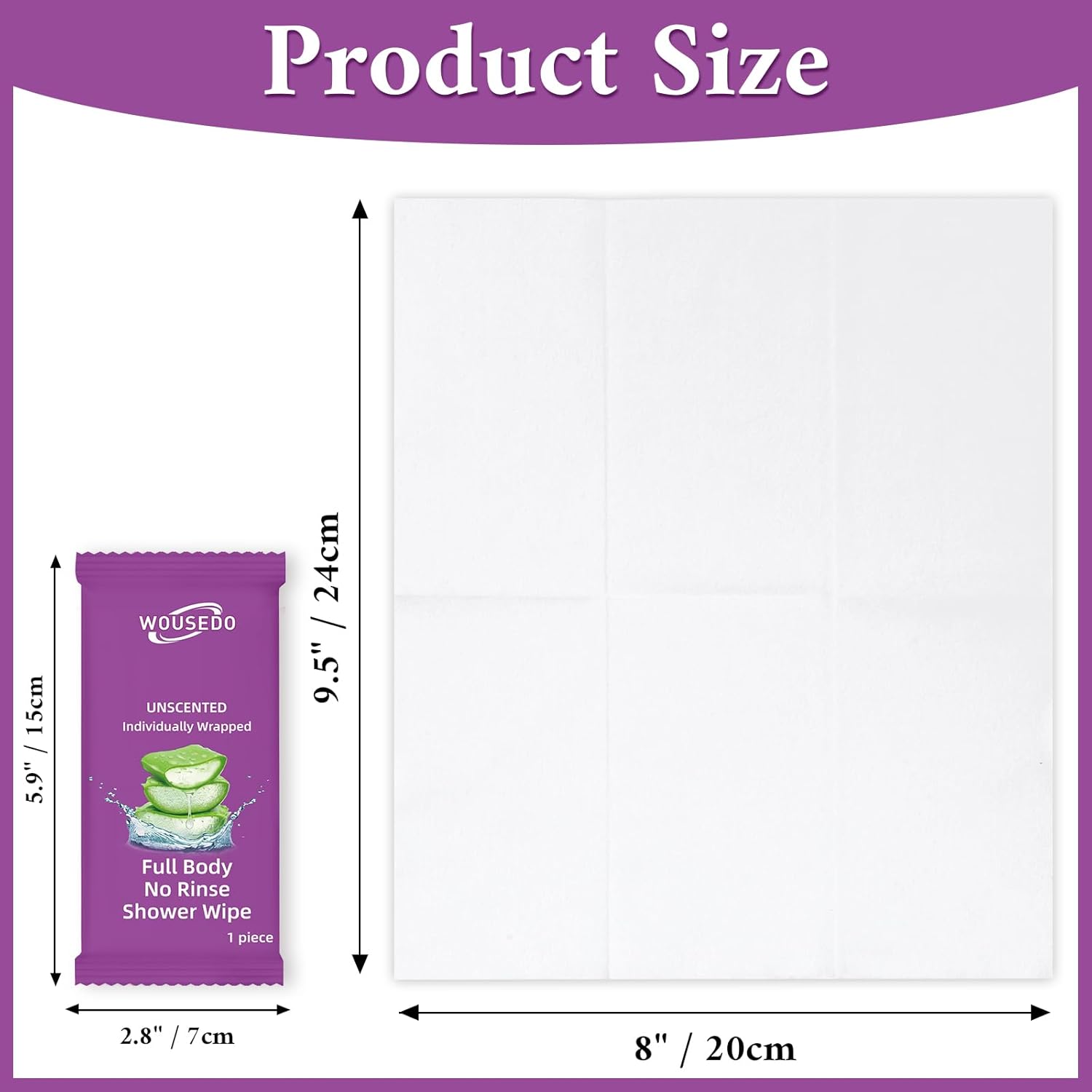 300 Pack Body Wipes Individually Wrapped(8" x 9.5"),Shower Wipes for Adults Bathing No Rinse,Personal Cleansing Wipes for Travel Gym,Bulk Deodorant for Homeless