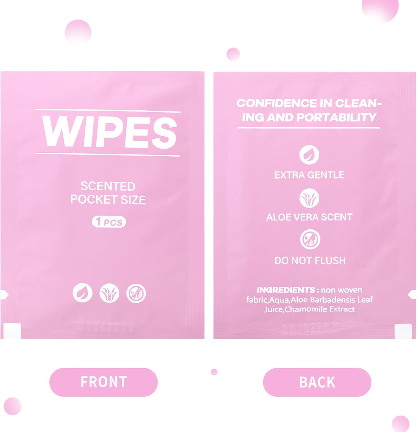 Alternative view of 400 Pcs Butt Wet Wipes for Women Individually Wrapped Wipes for Women Man Travel Hand Face Body Cleaning Adults Bathroom Toilet Daily Use(Pink)