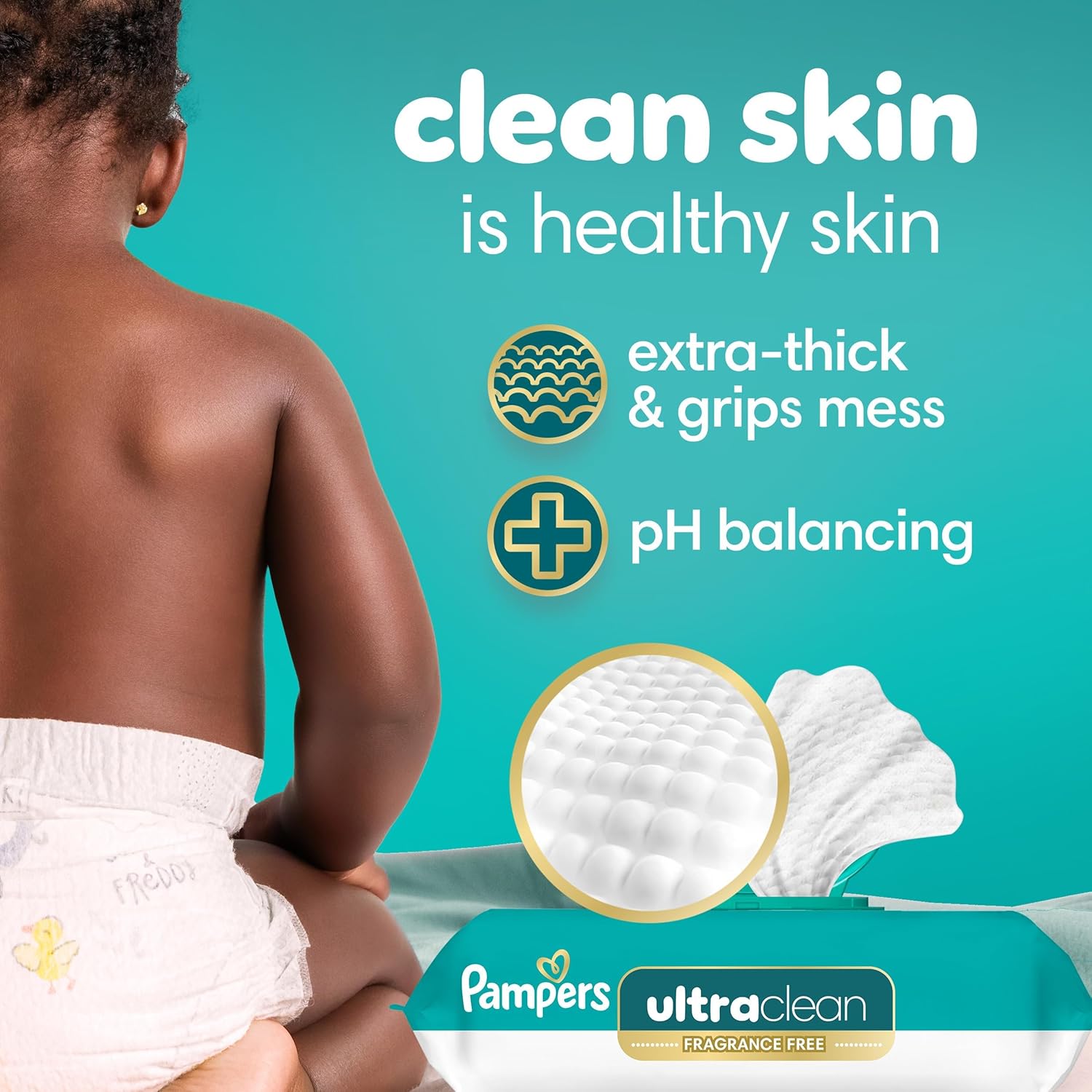 Alternative view of Pampers Ultra CleanBaby wipes (Previously 'Free & Gentle'), 99% Water, Hypoallergenic, Unscented, 100% Plant Based, Plastic-Free, 936Baby wipes Total (12X Flip-Top Packs) [Packaging May Vary]