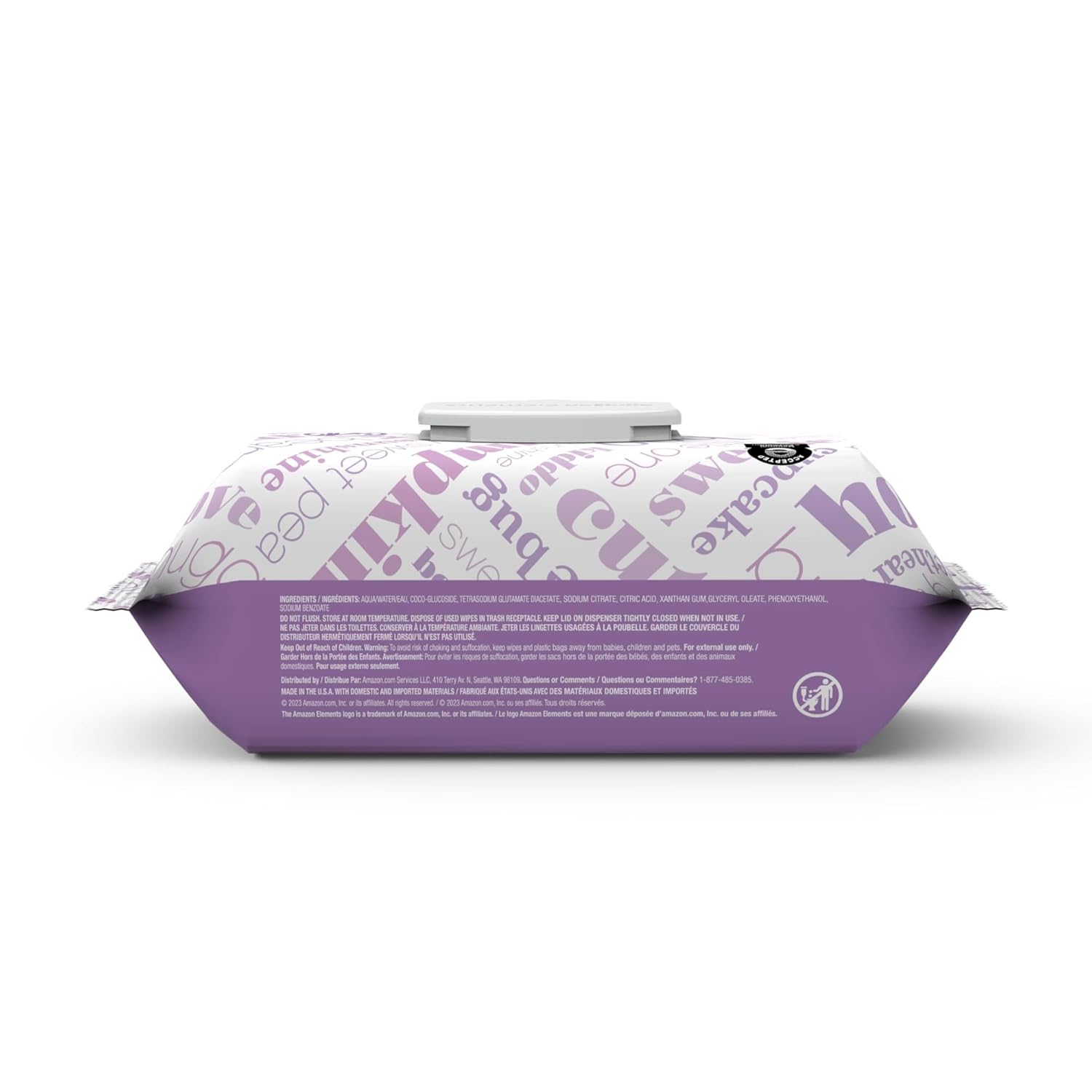 Alternative view of Amazon ElementsBaby wipes, Sensitive, 810 Count, Flip-Top Packs, Pack of 9