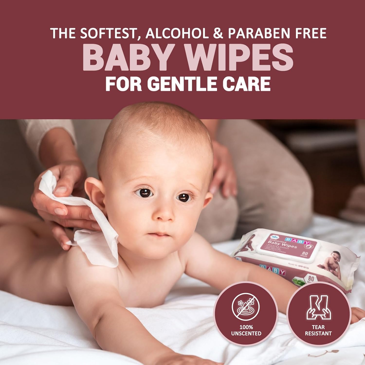 Alternative view of MED PRIDE UnscentedBaby wipes Bulk [24 Packs x 80 Wipes=1920 Wipes Total]- Alcohol-FreeBaby wipes With Soothing Aloe Vera & Vitamin E- Extra Soft & Strong, Paraben-Free, Non-Irritating