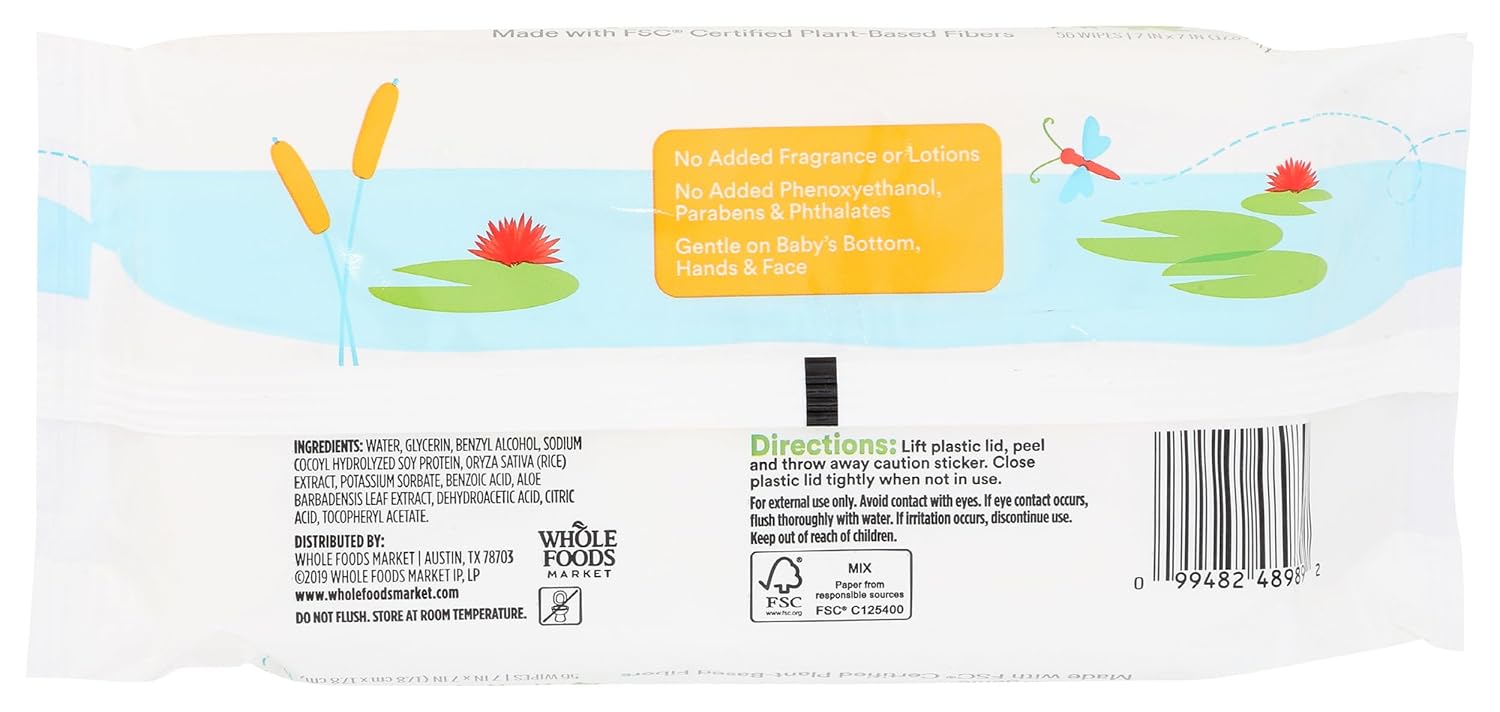 365 by Whole Foods Market, Soft & Strong DisposableBaby wipes, Fragrance-Free, 56 Count