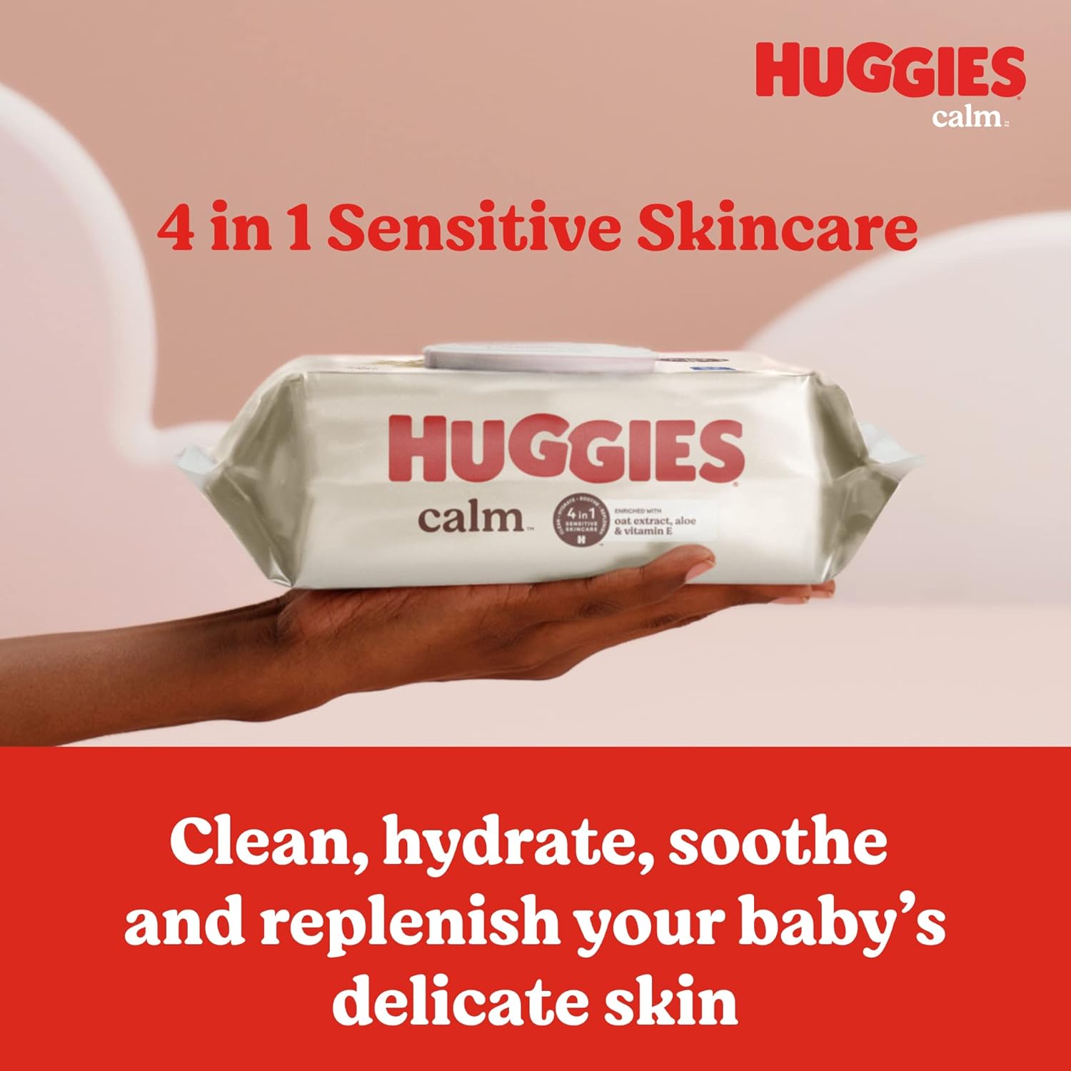 Alternative view of Huggies CalmBaby wipes, Unscented, Hypoallergenic, 10 Push Button Packs (560 Wipes Total)