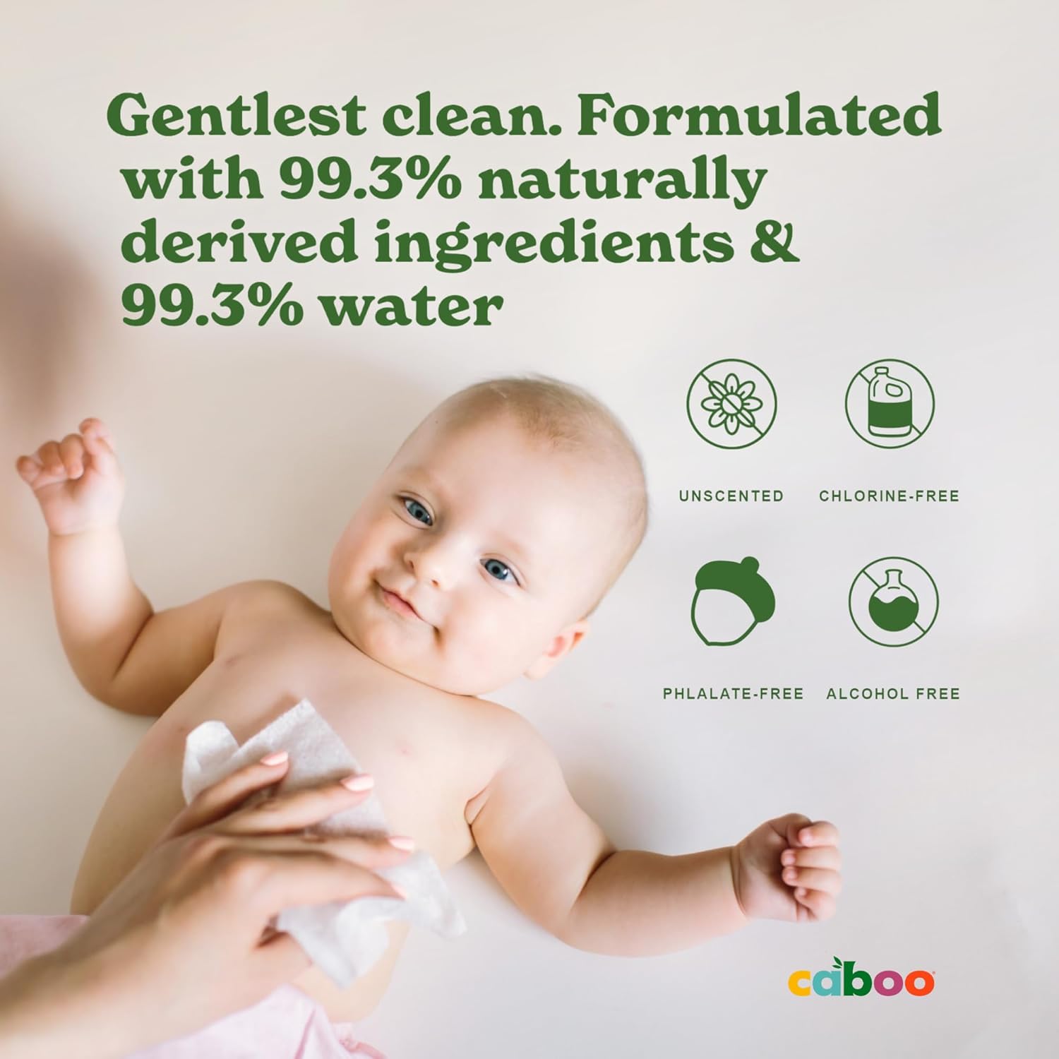 Alternative view of CabooBaby wipes, Made with Bamboo Viscose, Certified Made Safe Ingredients, UnscentedBaby wipes Good for Sensitive Skin, 72 Wipes Per Travel Pack, Total of 432 Wet Wipes