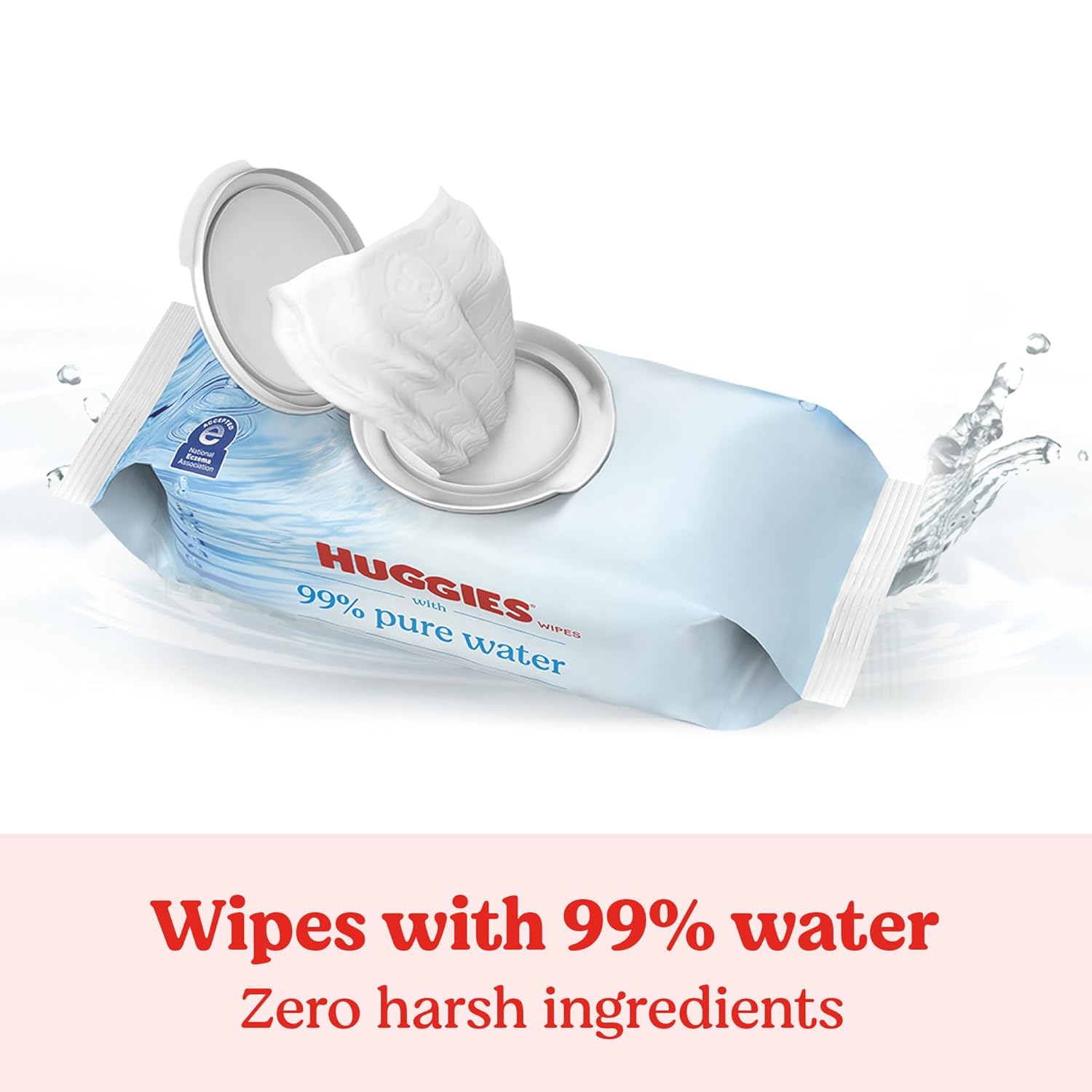Alternative view of Huggies 99% Pure WaterBaby wipes, Unscented, 9 flip-top packs (3 Packs of 3), 504 Wipes Total, Packaging May Vary