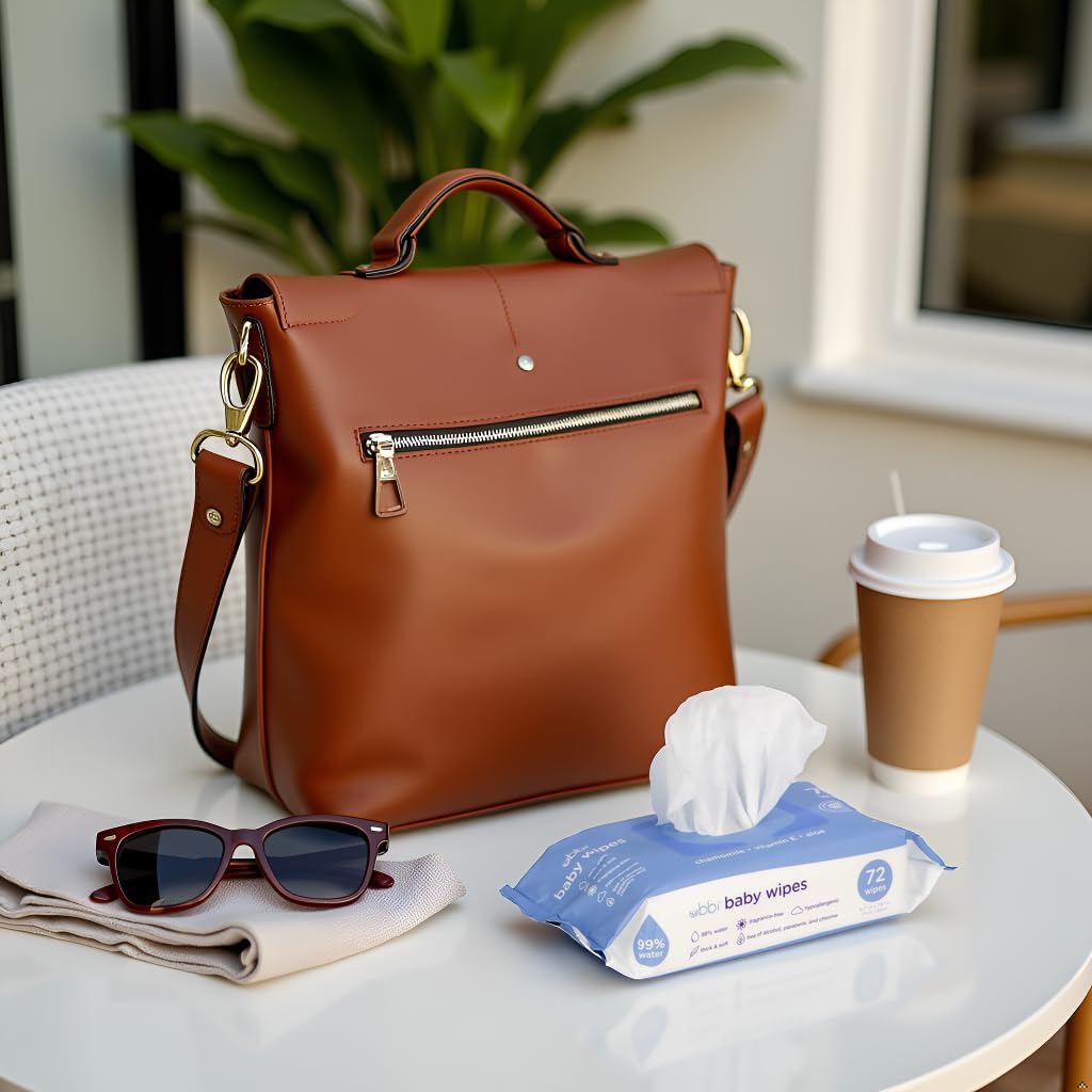 Ubbi Fragrance-FreeBaby wipes, 99% Water Based, Plant Based Wipes, Hypoallergenic for Sensitive Skin with Chamomile, Vitamin E & Aloe, EWG Verified, Value Pack, 3 Pack (216 Wipes Total)