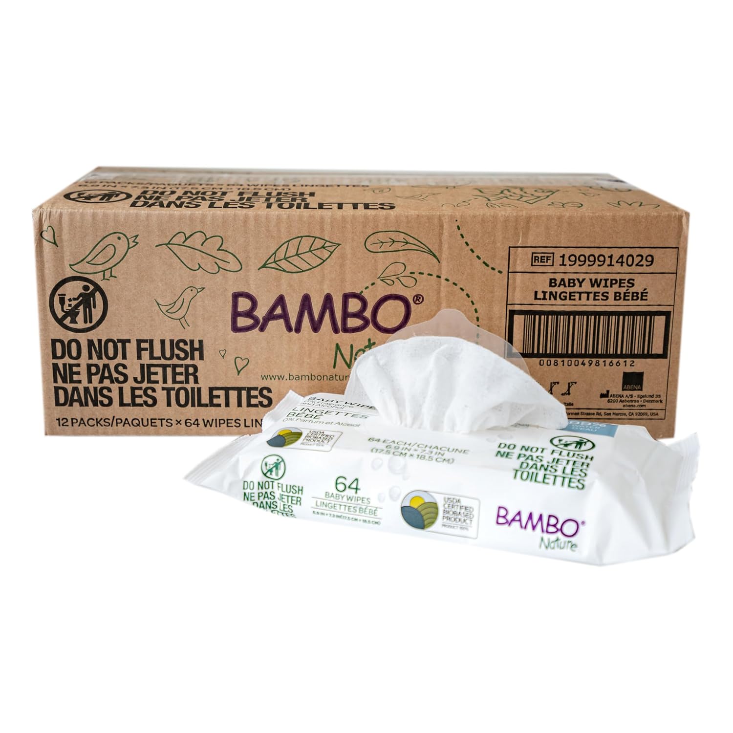 Alternative view of Bambo Nature USDA Certified BiobasedBaby wipes 768 Count