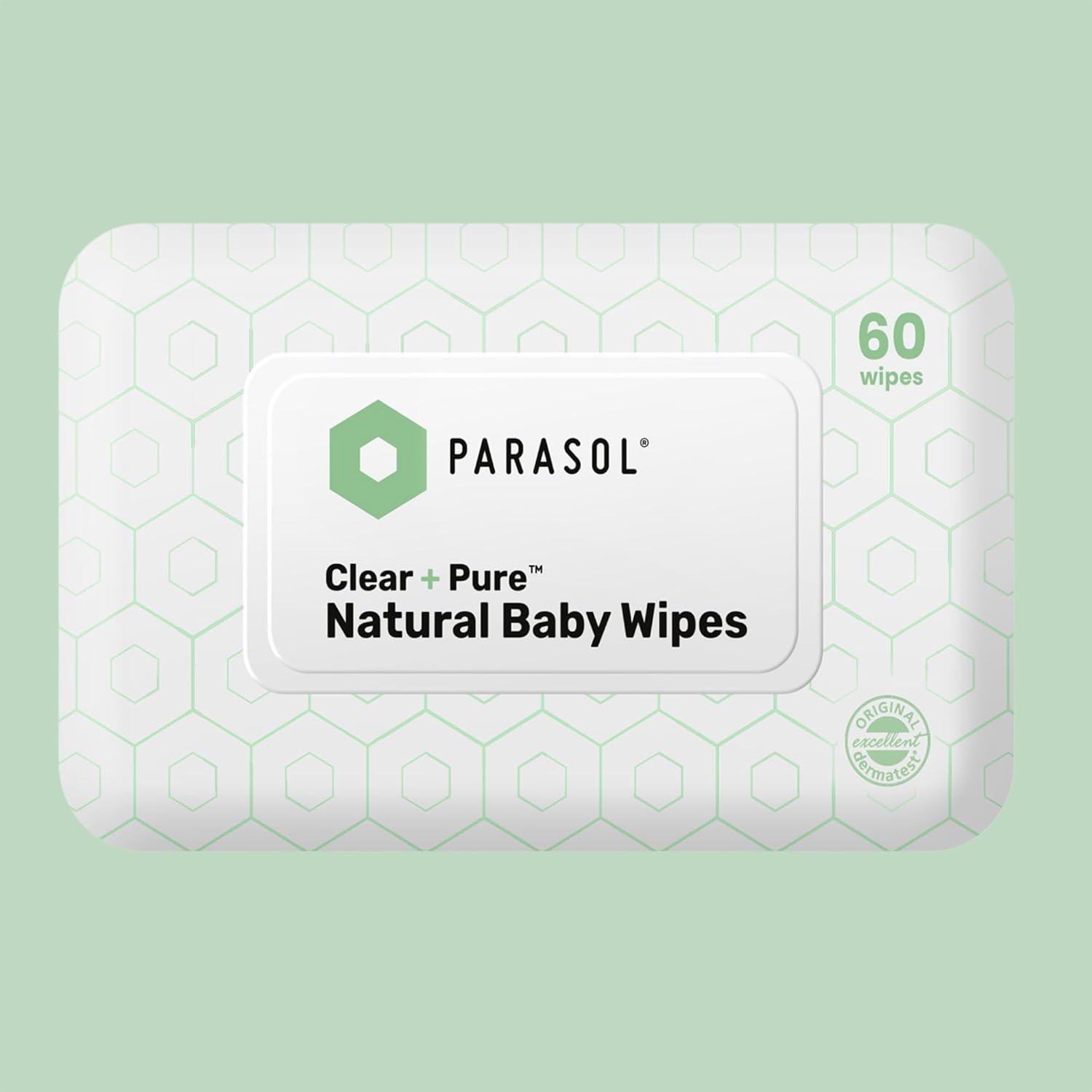 Parasol Clean+Pure NaturalBaby wipes, 99.9% Reverse-Osmosis Water, pH Balanced, Hypoallergenic Wipes, Plant Based, Alcohol-Free and Perfect for Sensitive Skin, 600 Count (10 Packs of 60)