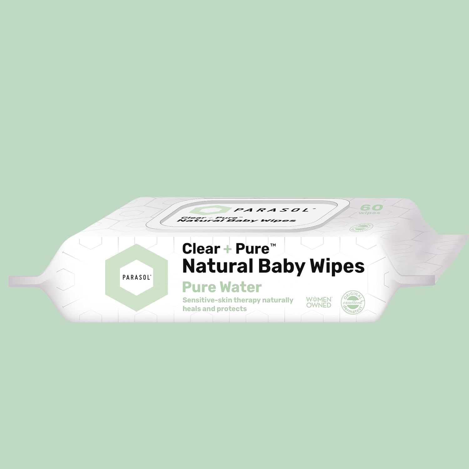 Alternative view of Parasol Clean+Pure NaturalBaby wipes, 99.9% Reverse-Osmosis Water, pH Balanced, Hypoallergenic Wipes, Plant Based, Alcohol-Free and Perfect for Sensitive Skin, 600 Count (10 Packs of 60)