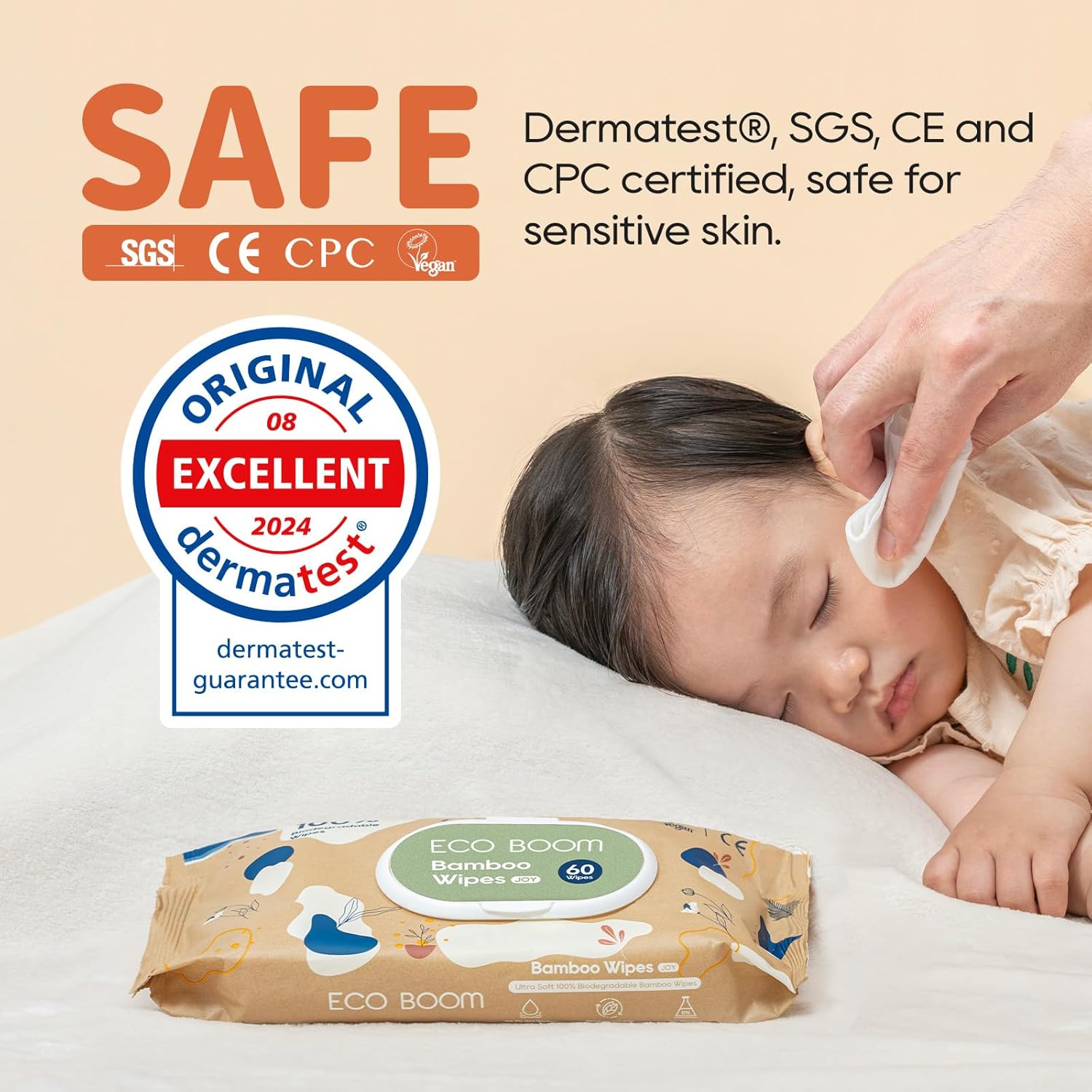 ECO BOOM BambooBaby wipes - 99% Water-Based & UnscentedBaby wipes, Plant-Based & Hypoallergenic Wet Wipes Bulk (960 count), 16 Pack