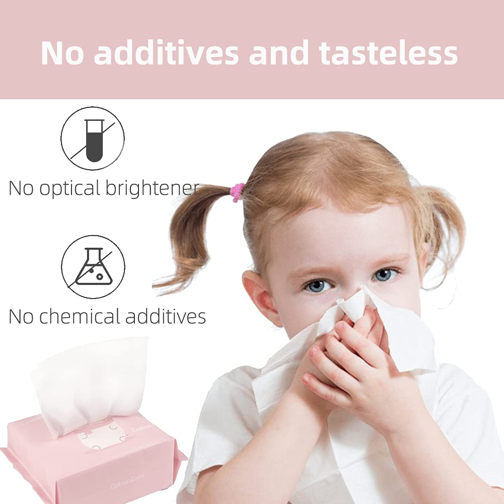 Alternative view of COTTONCARE Baby Dry Wipe,100% Cotton,dry wipe cotton tissues,baby sensitive skin,taking care of baby skin,7.9 x 4.7 in 6-Pack (600 Count)