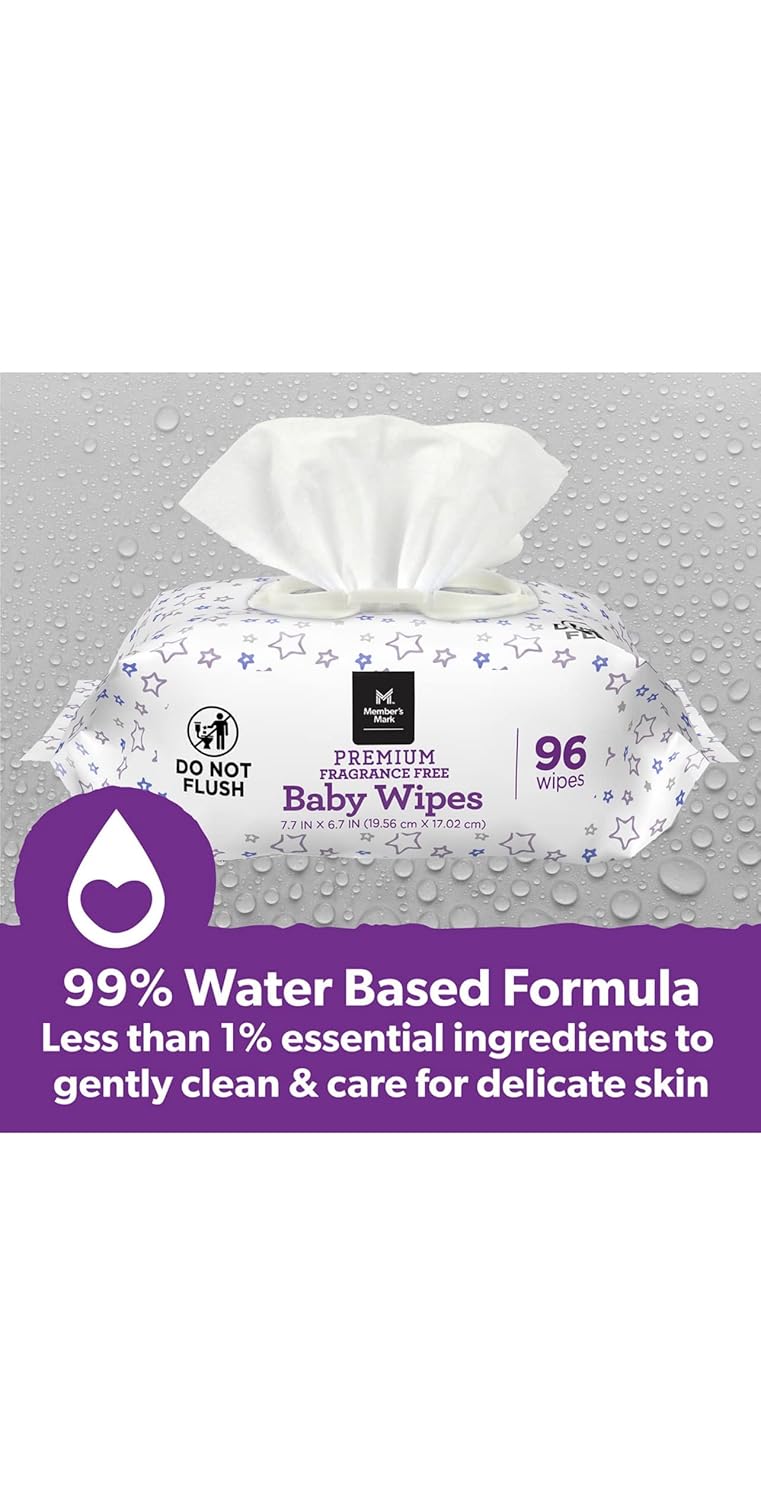 Member's Mark Fragrance FreeBaby wipes (Netcount 12 Pack 96 Wipes in Each), 12Count ()
