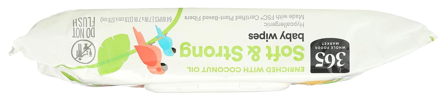 Alternative view of 365 by Whole Foods Market, Soft & Strong DisposableBaby wipes, Enriched with Coconut Oil, 64 Count