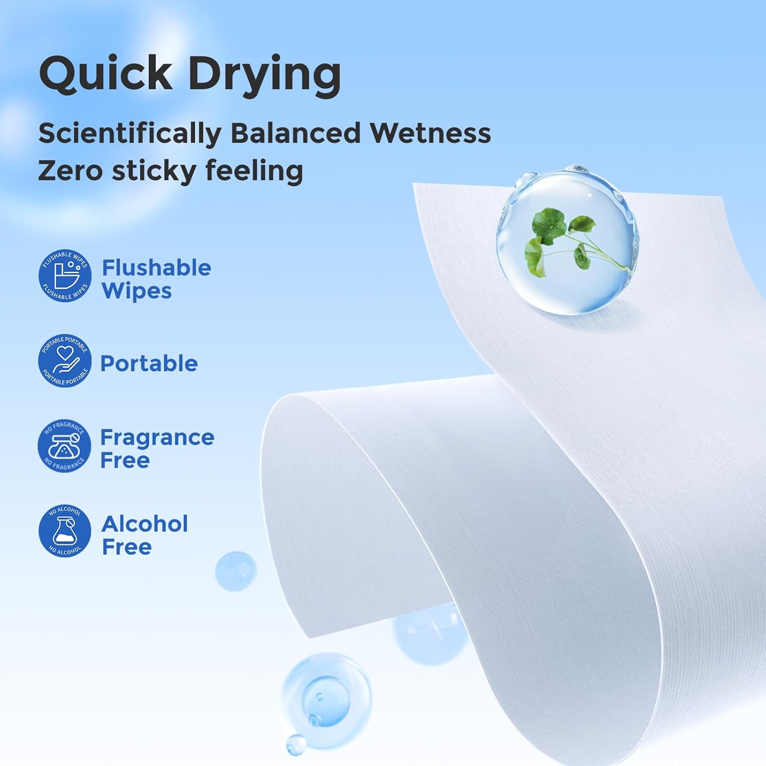 MATERN'ELLA Pocket Butt Wipes, On-The-Go, Calendula & Centella Asiatica Extract & Flushable Wipes, Fragrance free & Extra Large Total 180 Wipes (10 Sheet+2 Sheet) Pack of 15