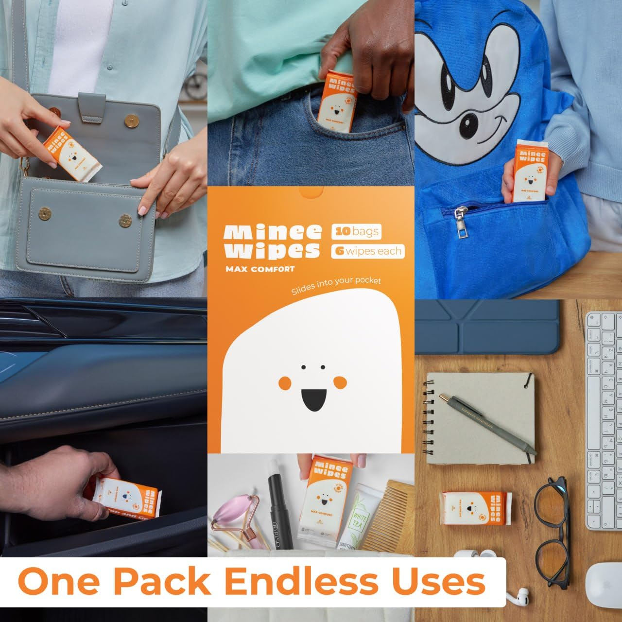 Alternative view of Impossibly Compact Travel Wipes - 99.5% Water - Safe for Sensitive Skin & Hypoallergenic, Resealable, Thick & Durable - For Adults, Kids & Baby Care - Unscented, 30 Pack Total 180 Wipes