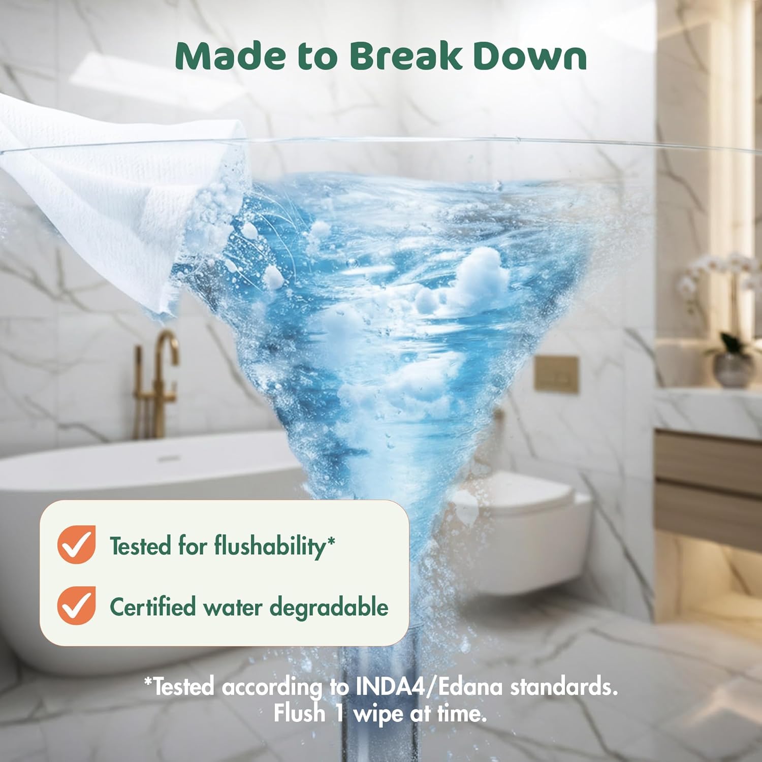 Alternative view of Naty Flushable Toddler & Baby Wet Wipes | Plant-Based, Water-Based for Sensitive Skin | Natural & Unscented Potty Training Wipes | Water-Degradable, Plastic-Free, Fragrance-Free | 168 Count (3 Packs)