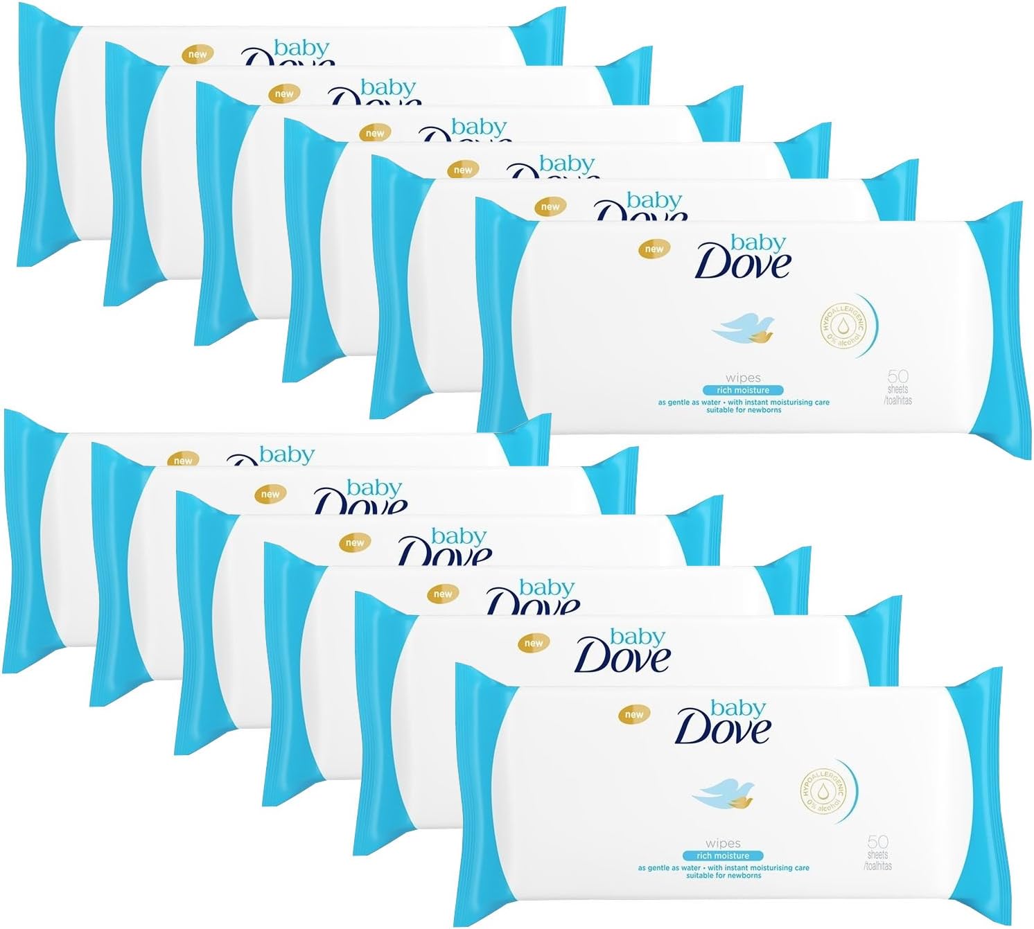 DoveBaby wipes Rich Moisture, 50 Wipes (Pack of 3)