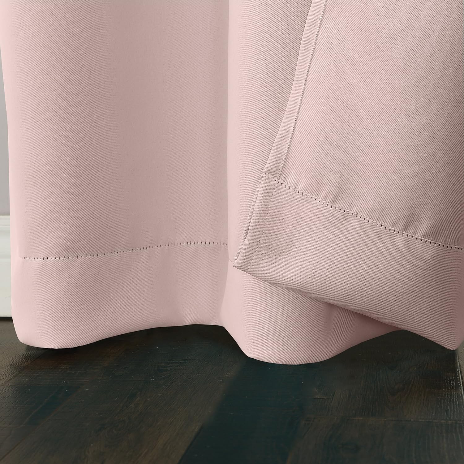 Alternative view of Sun Zero Easton Energy Saving Blackout Grommet Curtain Panel, 40" x 84", Blush Pink