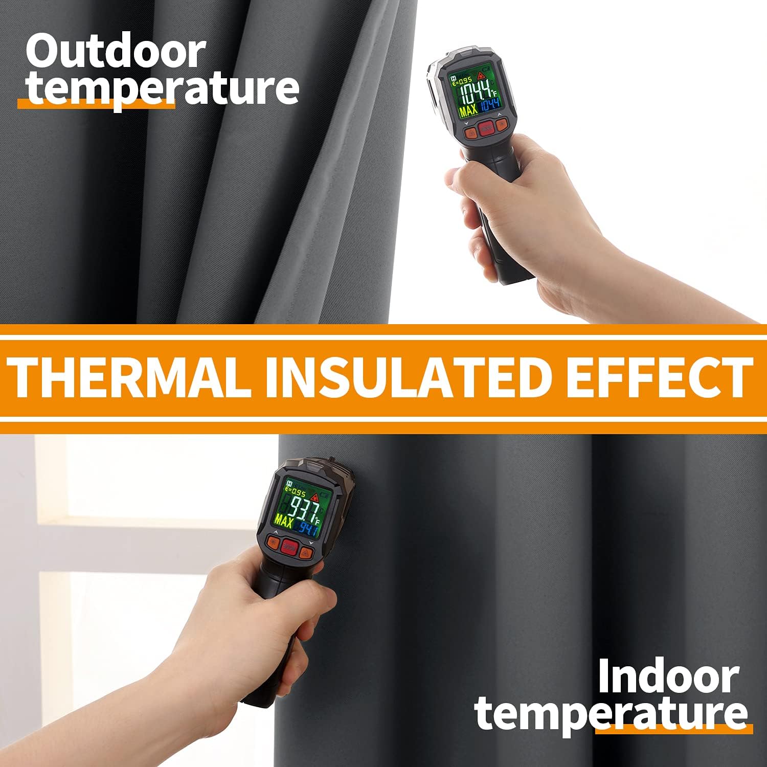 Alternative view of YoungsTex Blackout Curtains for Bedroom 63 Inches Long 2 Panels - Room Darkening Window Drapes with Grommet Thermal Insulated Privacy for Living Room, 42 x 63 Inch, Dark Grey